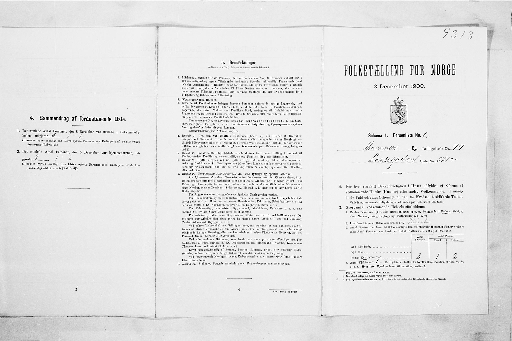 RA, 1900 census for Drammen, 1900, p. 7582