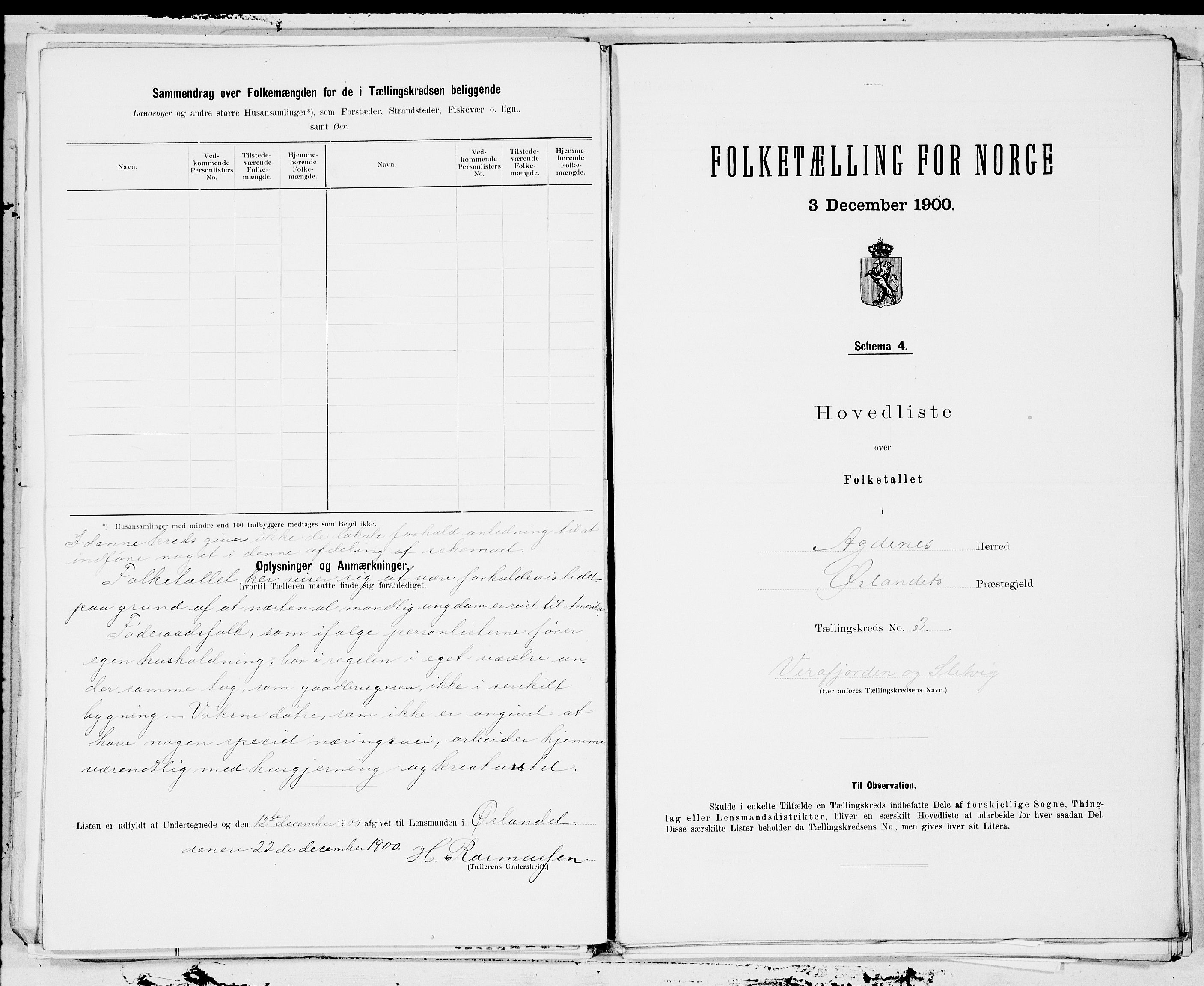 SAT, 1900 census for Agdenes, 1900, p. 6