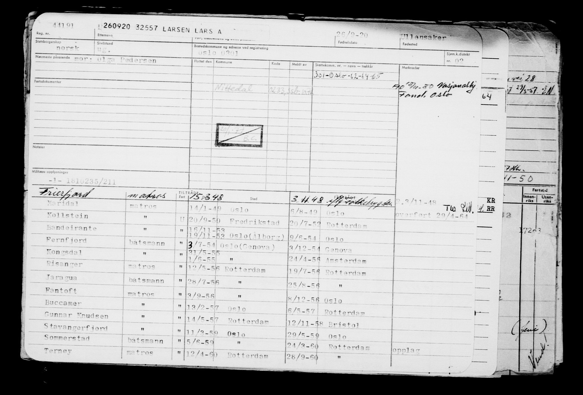 Direktoratet for sjømenn, AV/RA-S-3545/G/Gb/L0185: Hovedkort, 1920, p. 704