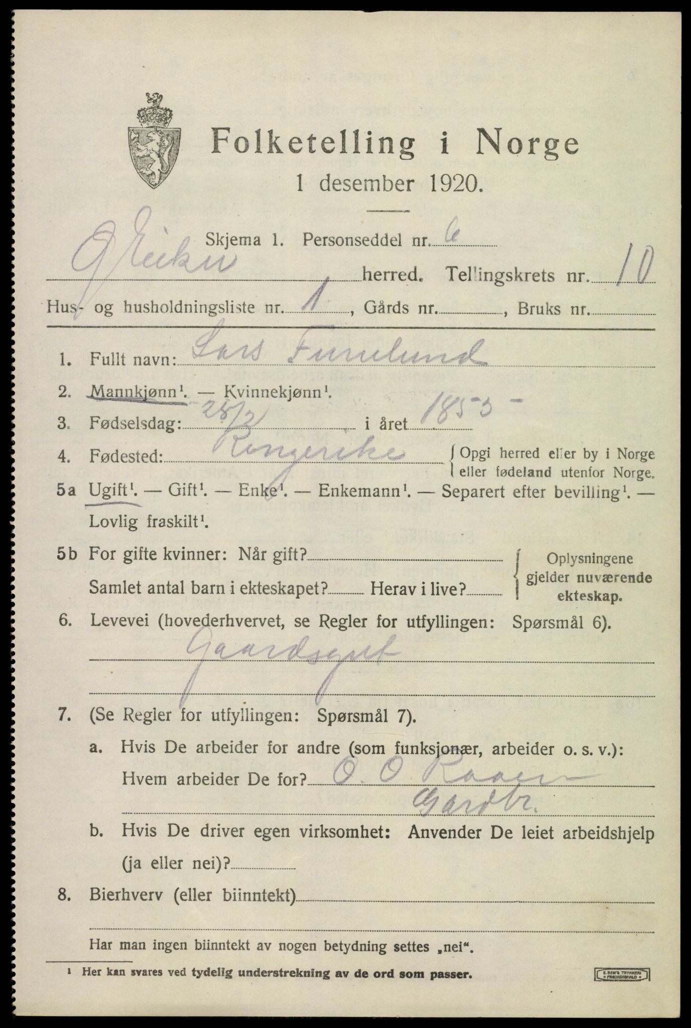 SAKO, 1920 census for Øvre Eiker, 1920, p. 16370