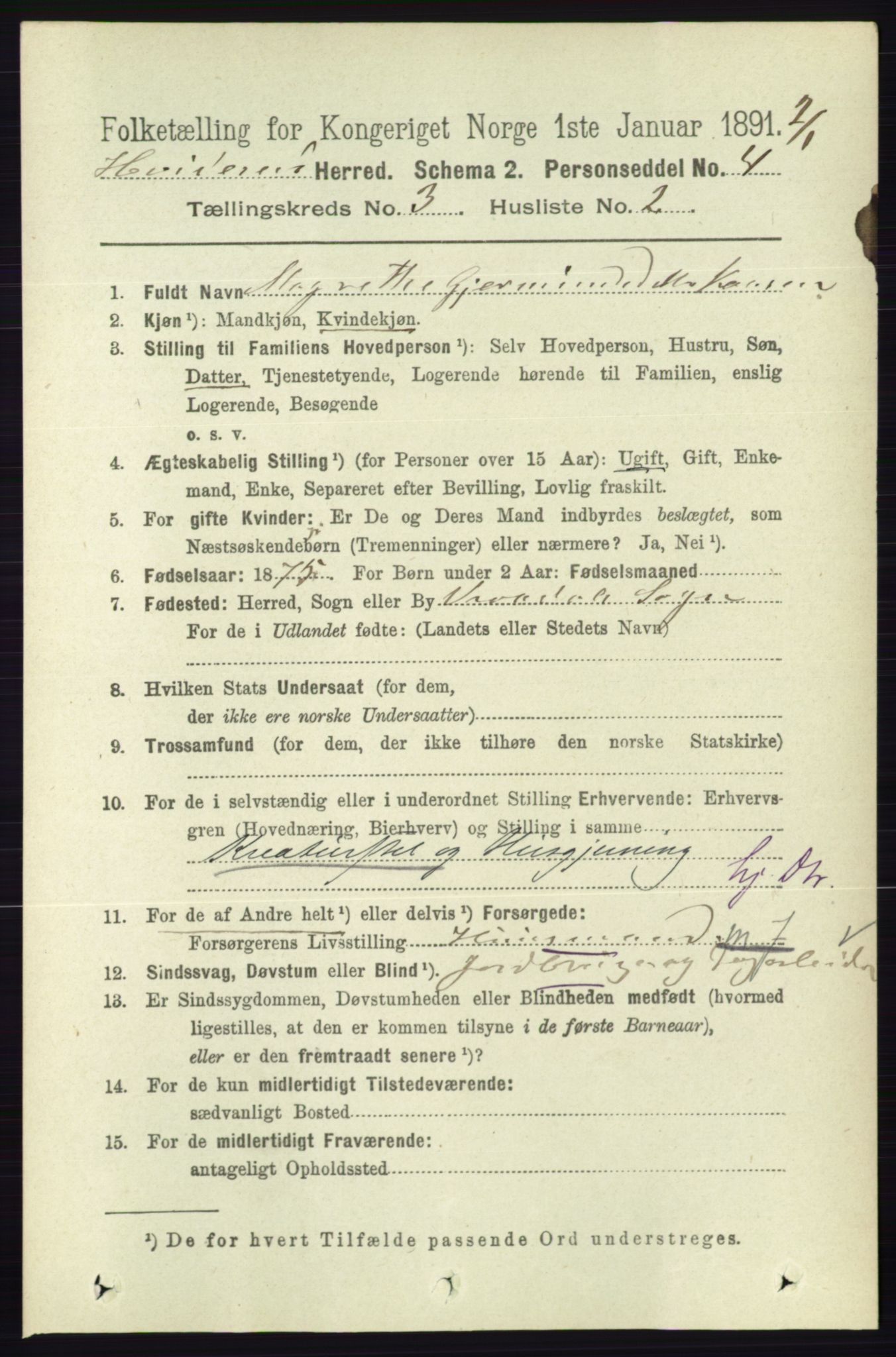 RA, 1891 census for 0829 Kviteseid, 1891, p. 511