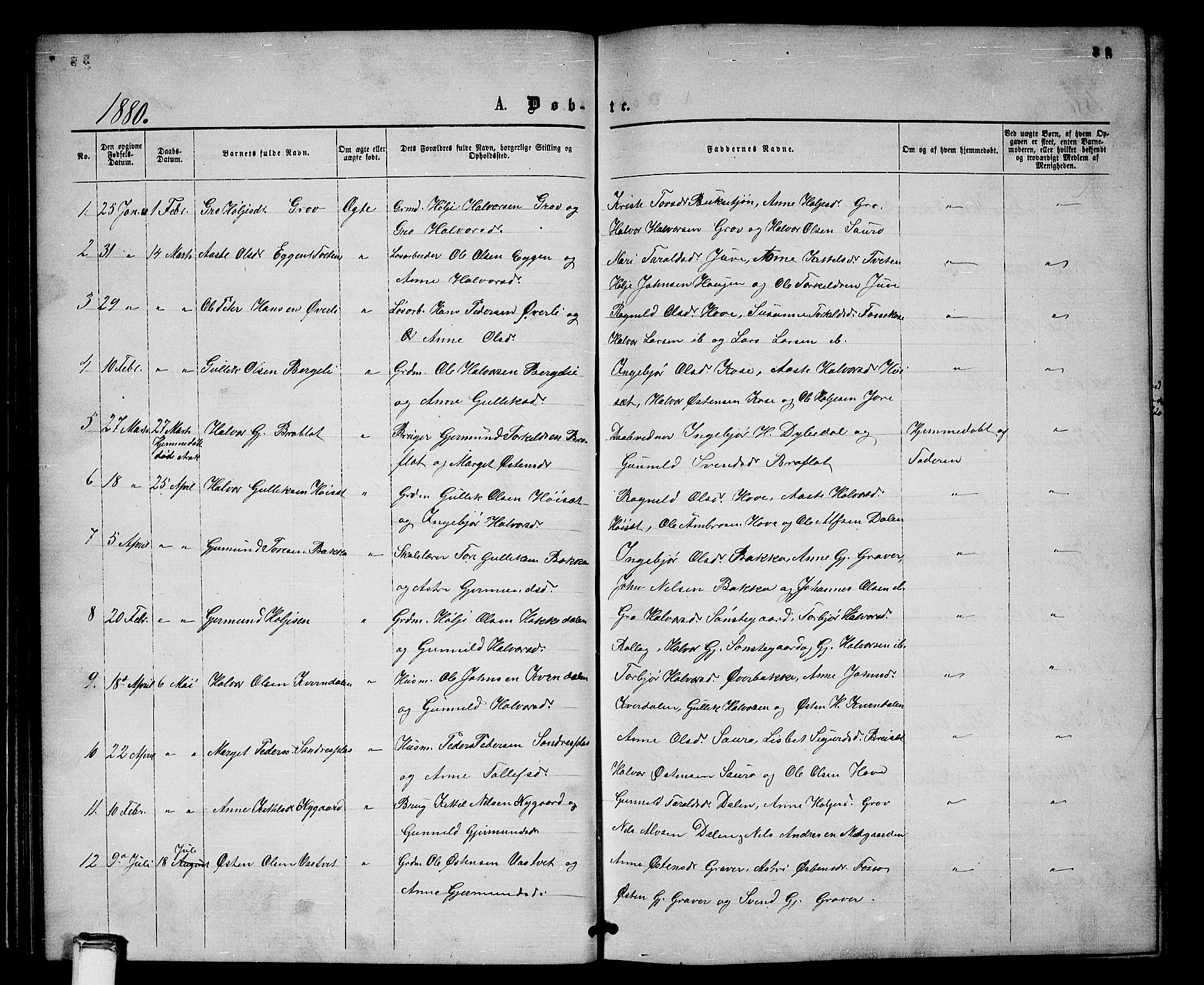 Gransherad kirkebøker, SAKO/A-267/G/Gb/L0002: Parish register (copy) no. II 2, 1860-1886, p. 38