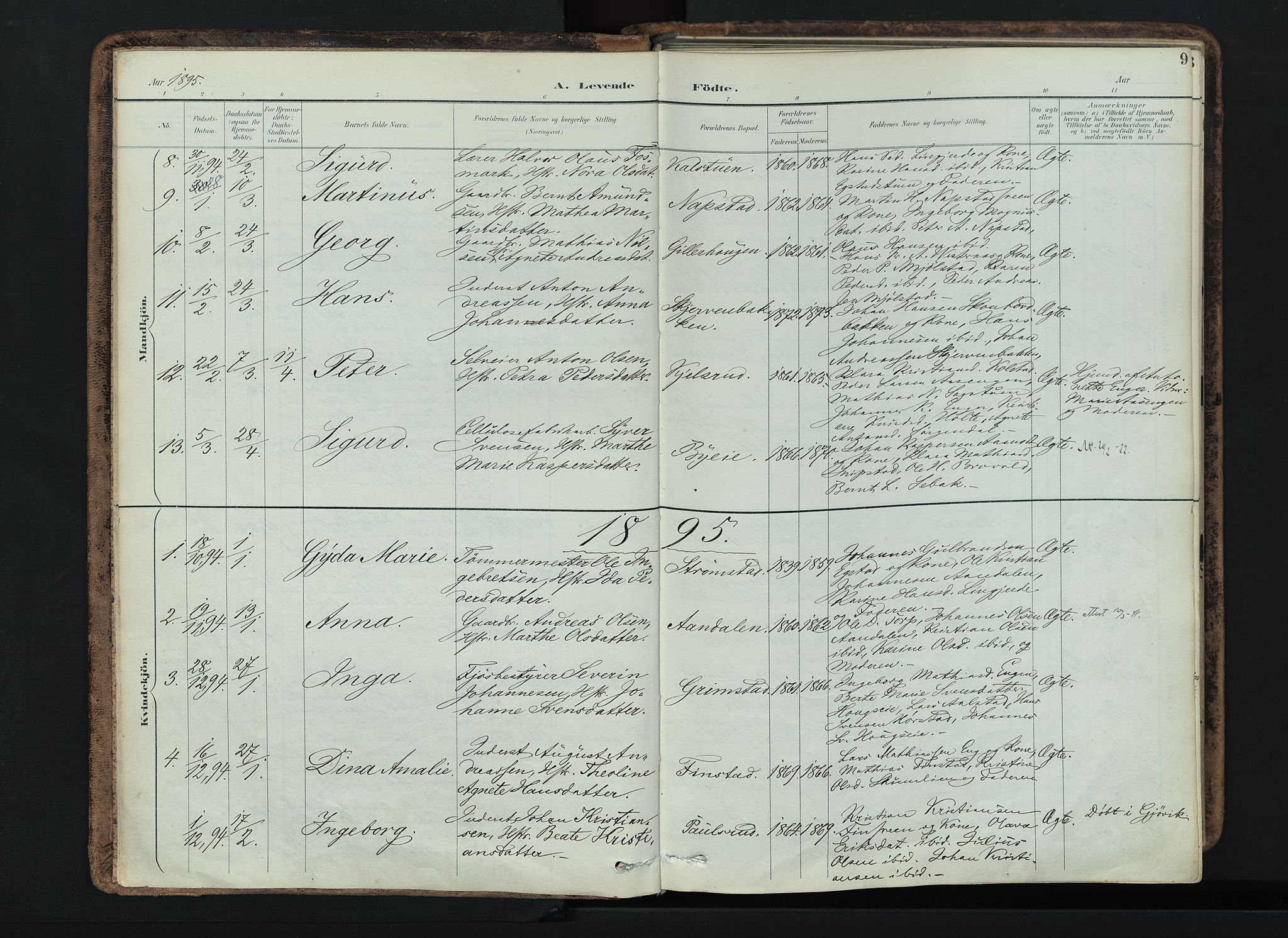 Vardal prestekontor, AV/SAH-PREST-100/H/Ha/Haa/L0019: Parish register (official) no. 19, 1893-1907, p. 9