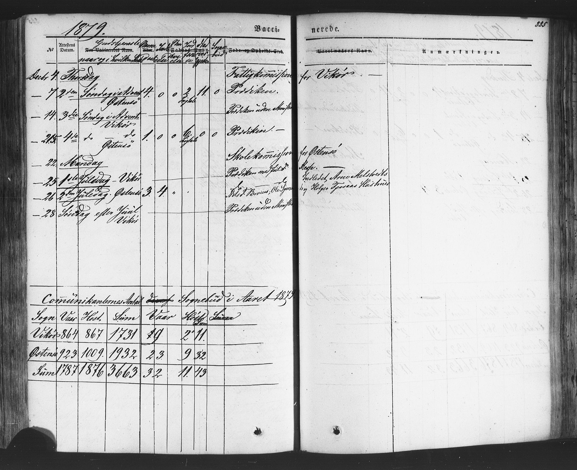 Kvam sokneprestembete, SAB/A-76201/H/Haa: Parish register (official) no. A 9, 1864-1879, p. 335