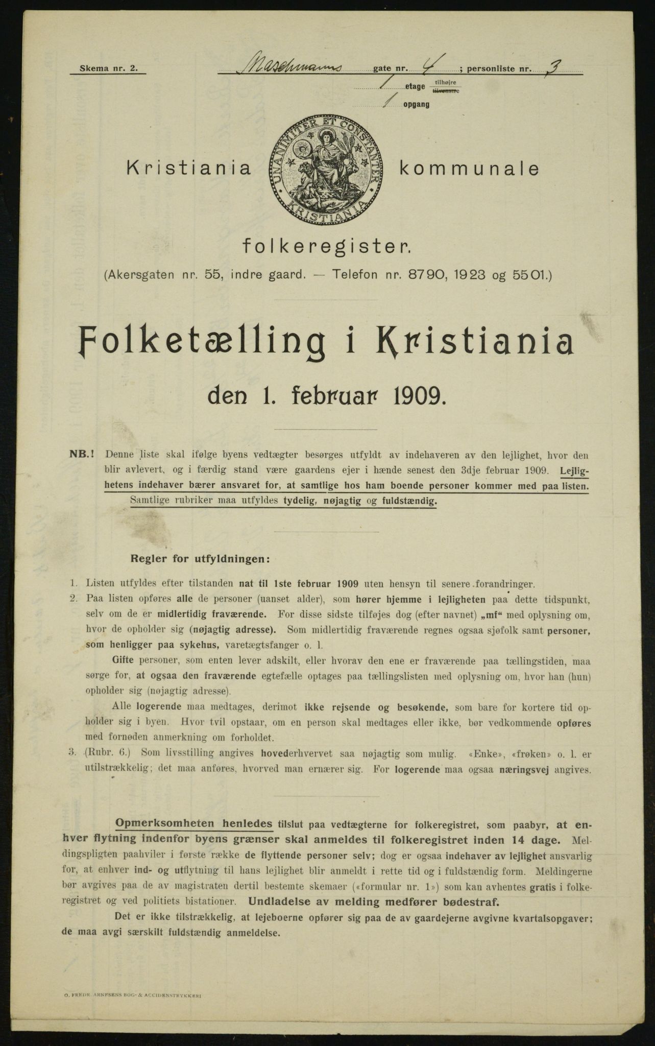 OBA, Municipal Census 1909 for Kristiania, 1909, p. 58832
