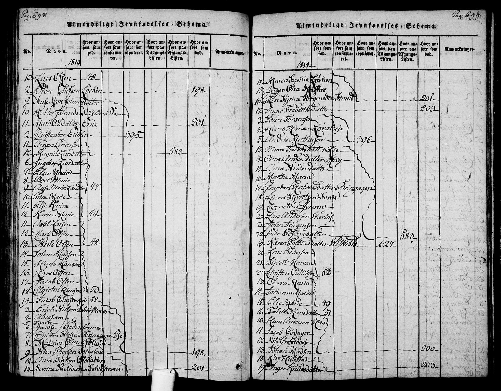 Botne kirkebøker, SAKO/A-340/F/Fa/L0005: Parish register (official) no. I 5, 1814-1836, p. 698-699