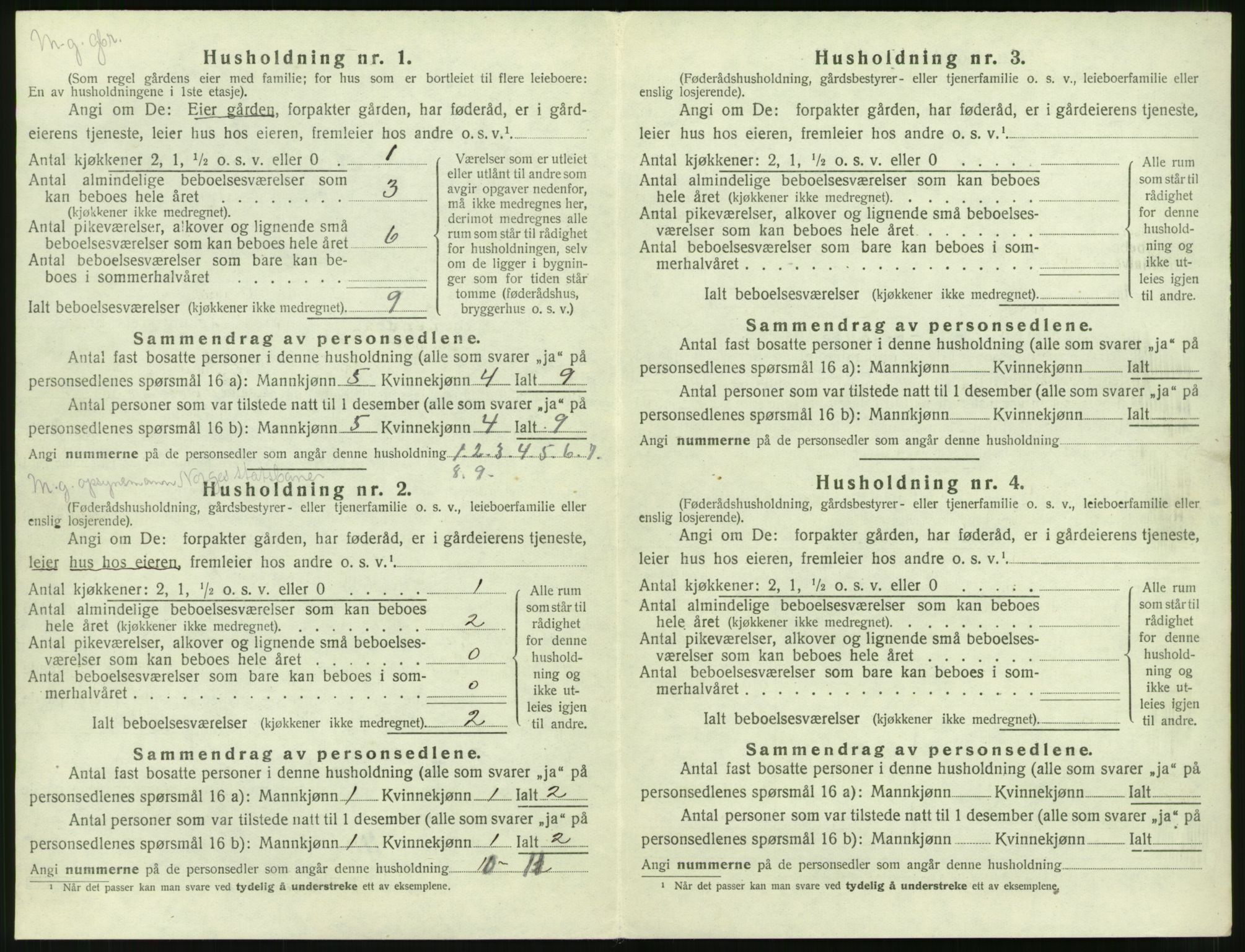 SAT, 1920 census for Grytten, 1920, p. 783