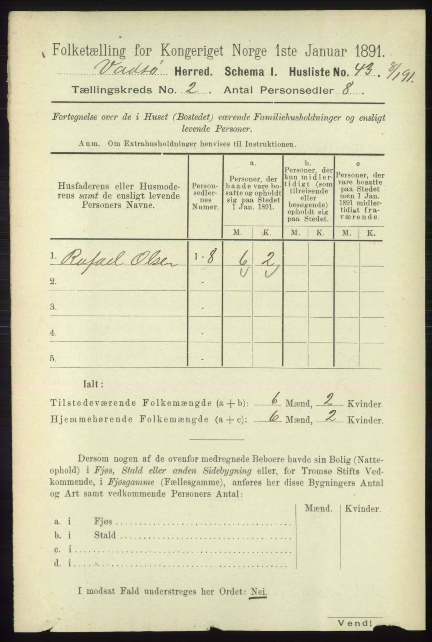 RA, 1891 census for 2029 Vadsø, 1891, p. 446