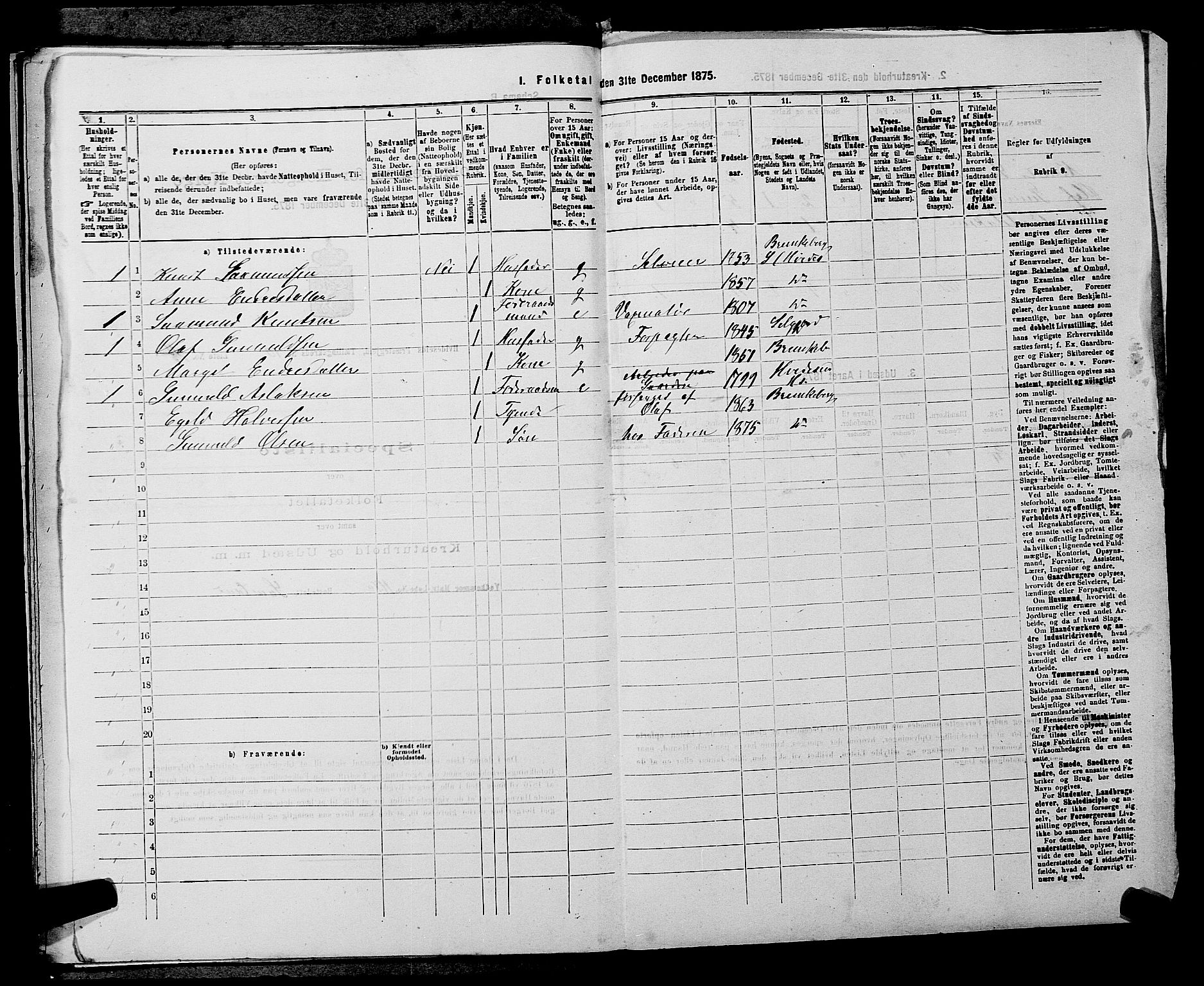 SAKO, 1875 census for 0829P Kviteseid, 1875, p. 881