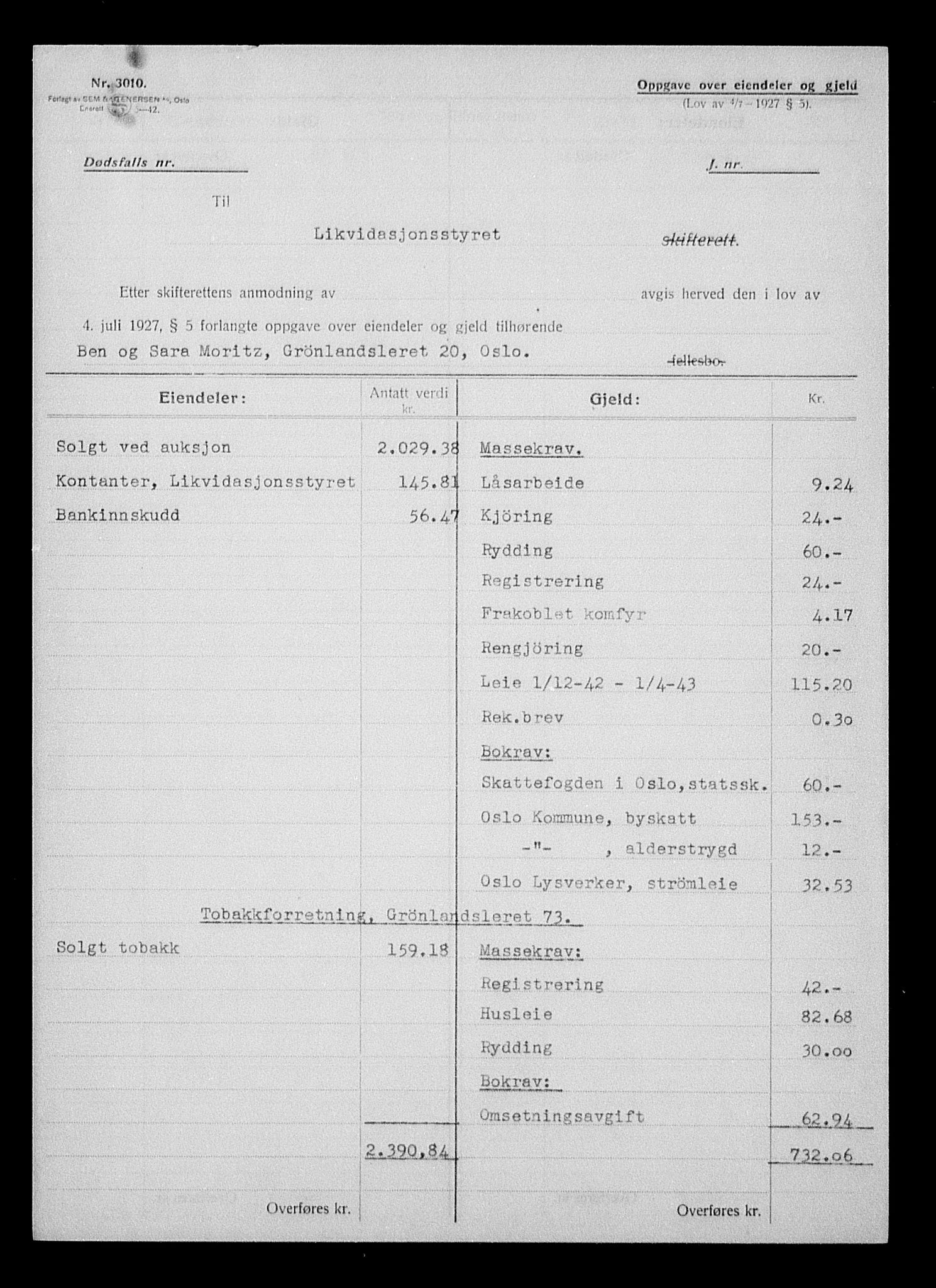 Justisdepartementet, Tilbakeføringskontoret for inndratte formuer, AV/RA-S-1564/H/Hc/Hcc/L0966: --, 1945-1947, p. 88