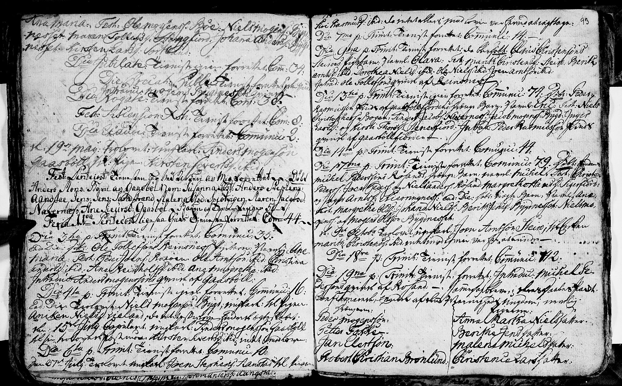 Ministerialprotokoller, klokkerbøker og fødselsregistre - Nordland, SAT/A-1459/895/L1366: Parish register (official) no. 895A01, 1730-1794, p. 93