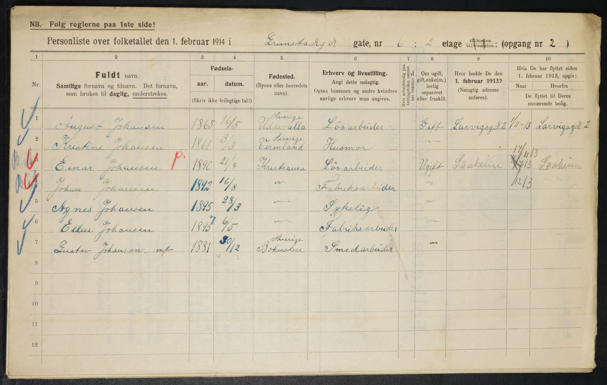 OBA, Municipal Census 1914 for Kristiania, 1914, p. 30074