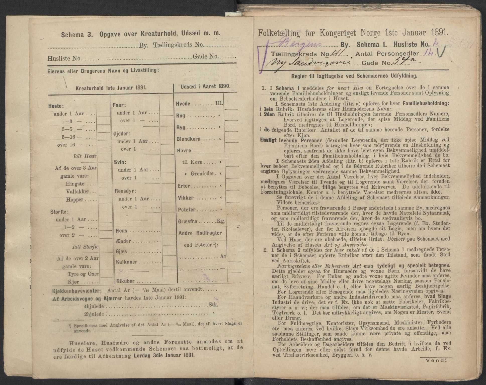 RA, 1891 Census for 1301 Bergen, 1891, p. 6912