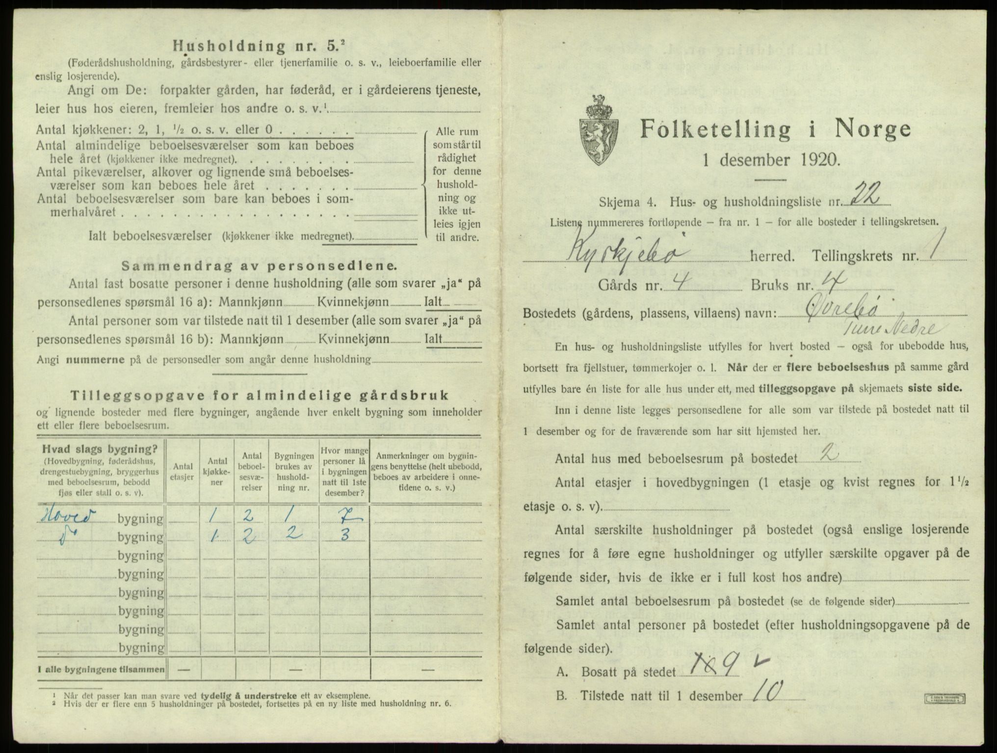 SAB, 1920 census for Kyrkjebø, 1920, p. 81