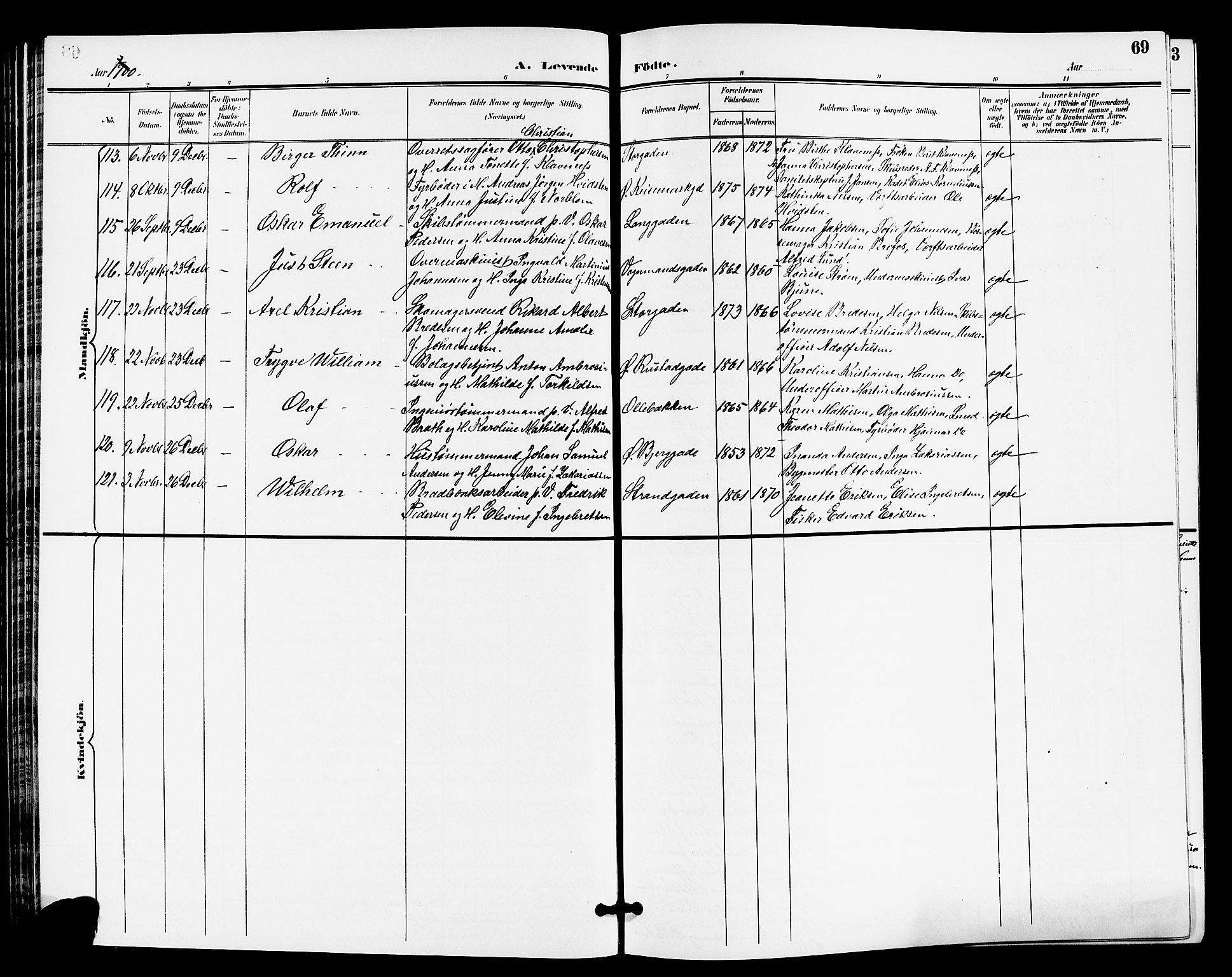 Horten kirkebøker, SAKO/A-348/G/Ga/L0006: Parish register (copy) no. 6, 1896-1904, p. 69
