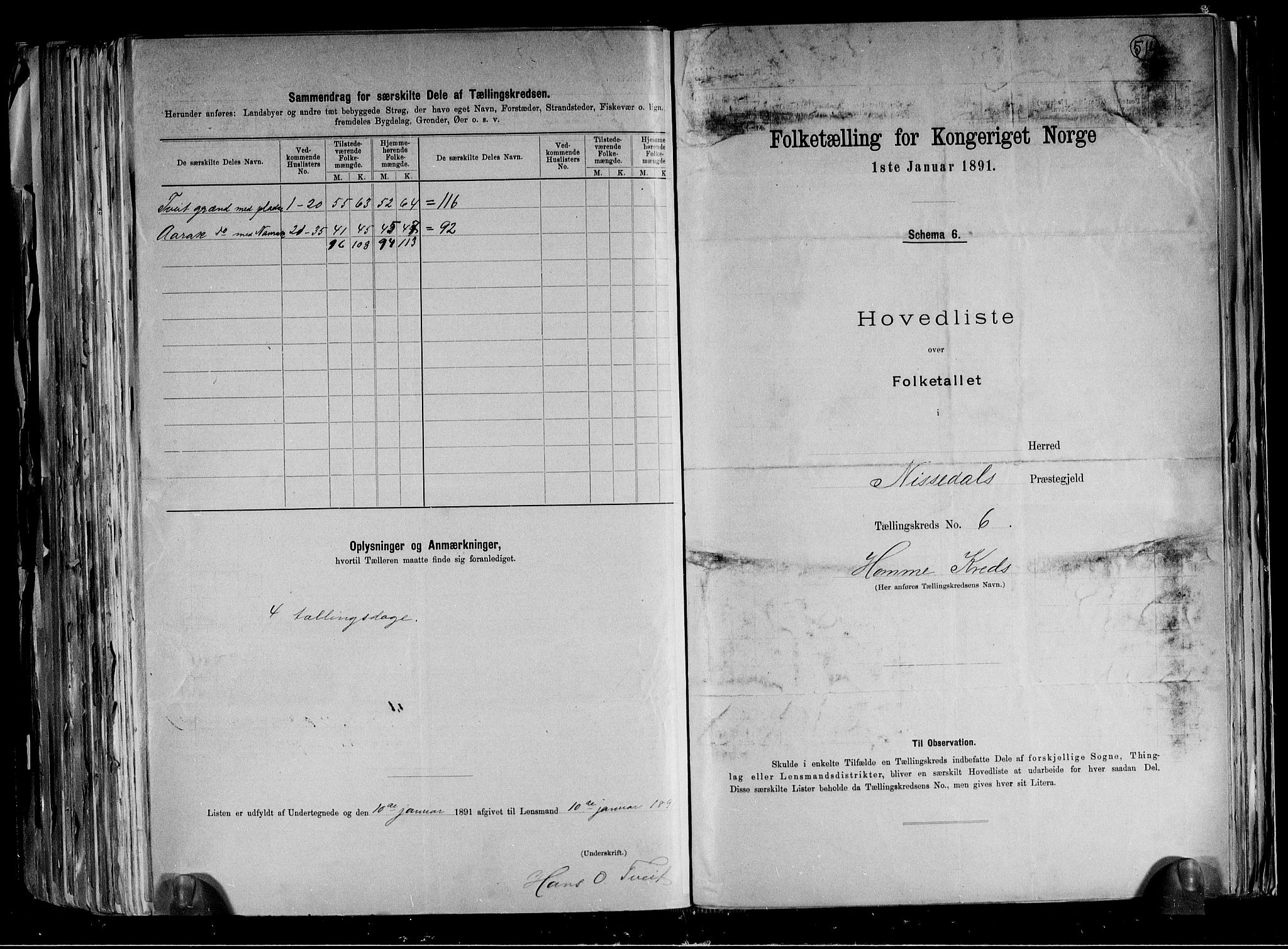 RA, 1891 census for 0830 Nissedal, 1891, p. 15