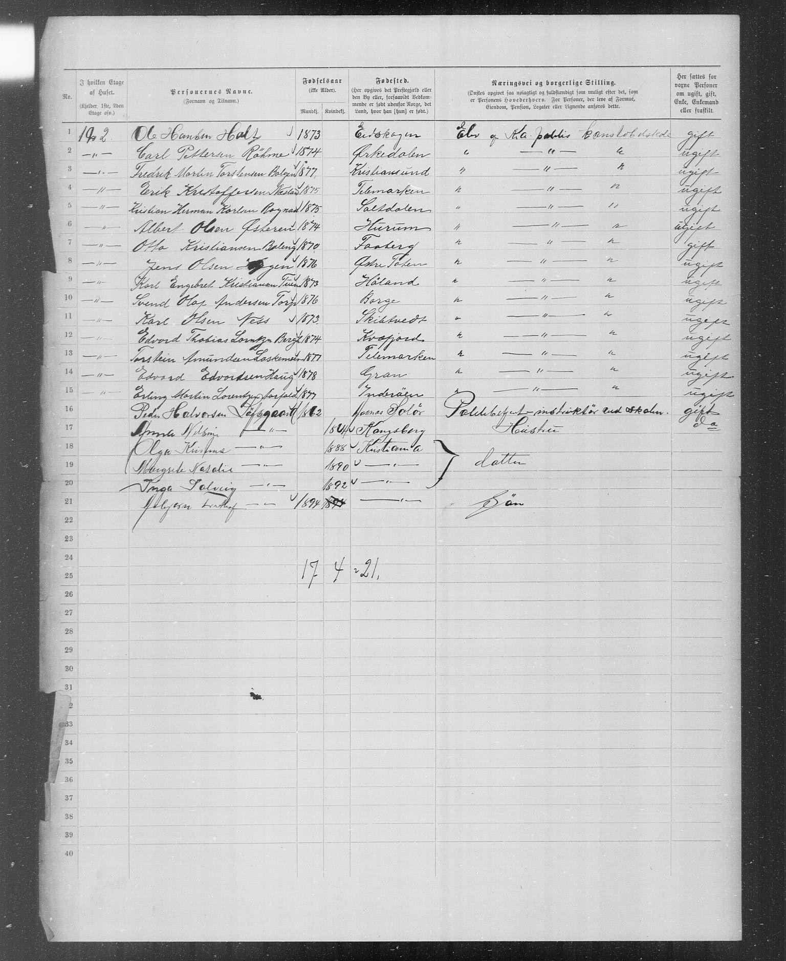 OBA, Municipal Census 1899 for Kristiania, 1899, p. 5261