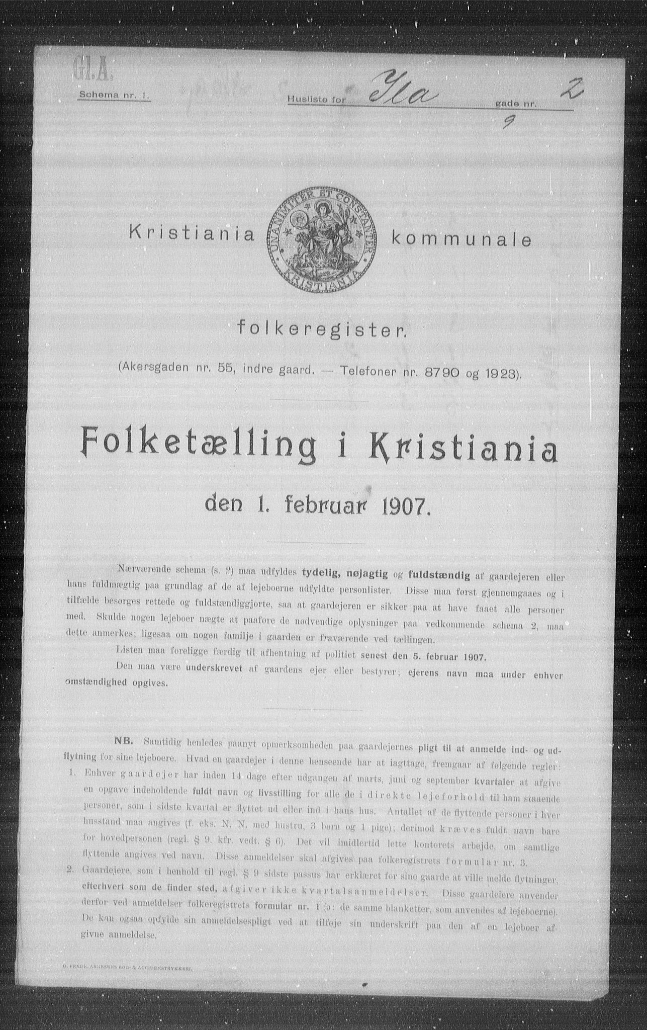 OBA, Municipal Census 1907 for Kristiania, 1907, p. 22149