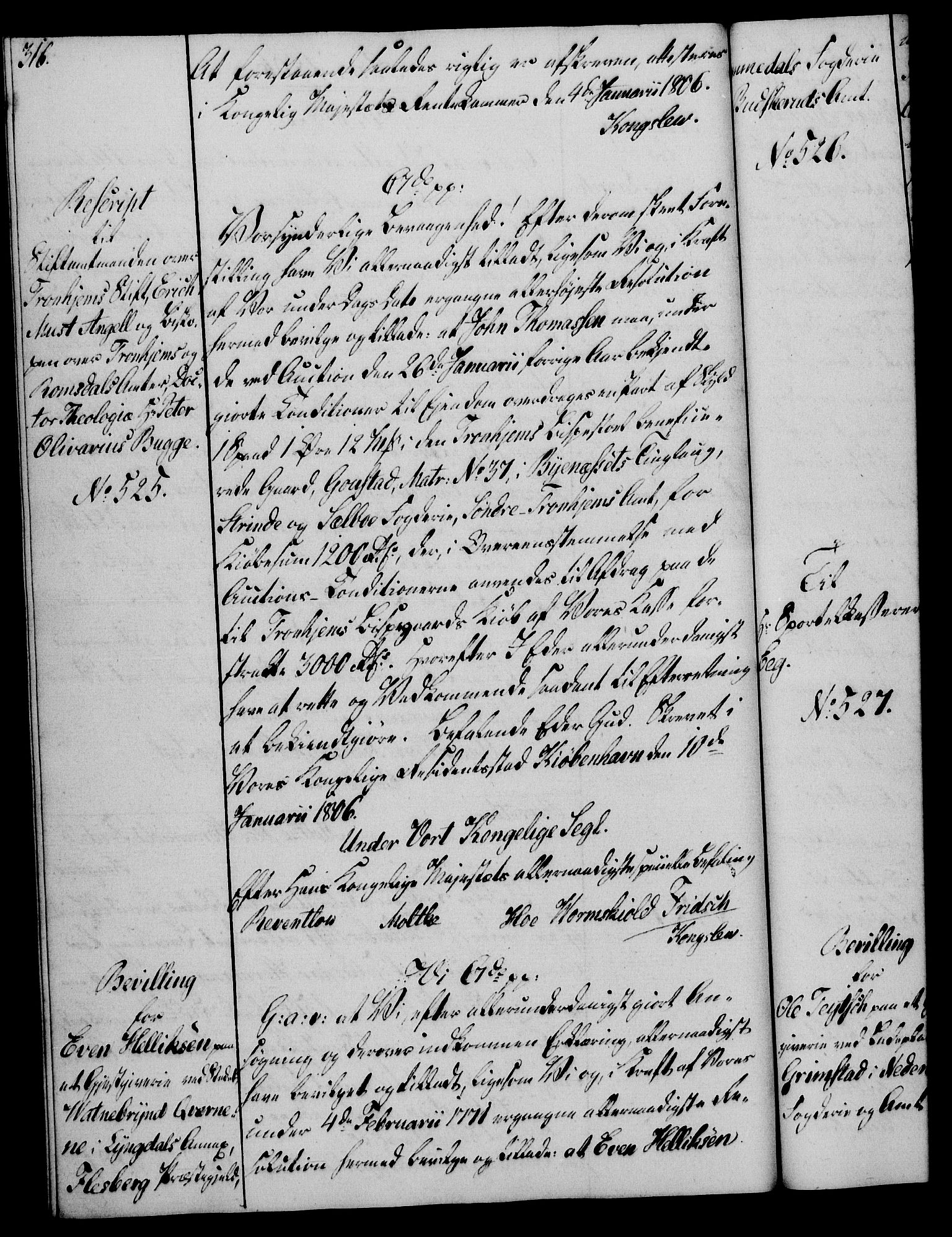 Rentekammeret, Kammerkanselliet, RA/EA-3111/G/Gg/Gga/L0018: Norsk ekspedisjonsprotokoll med register (merket RK 53.18), 1804-1806, p. 316