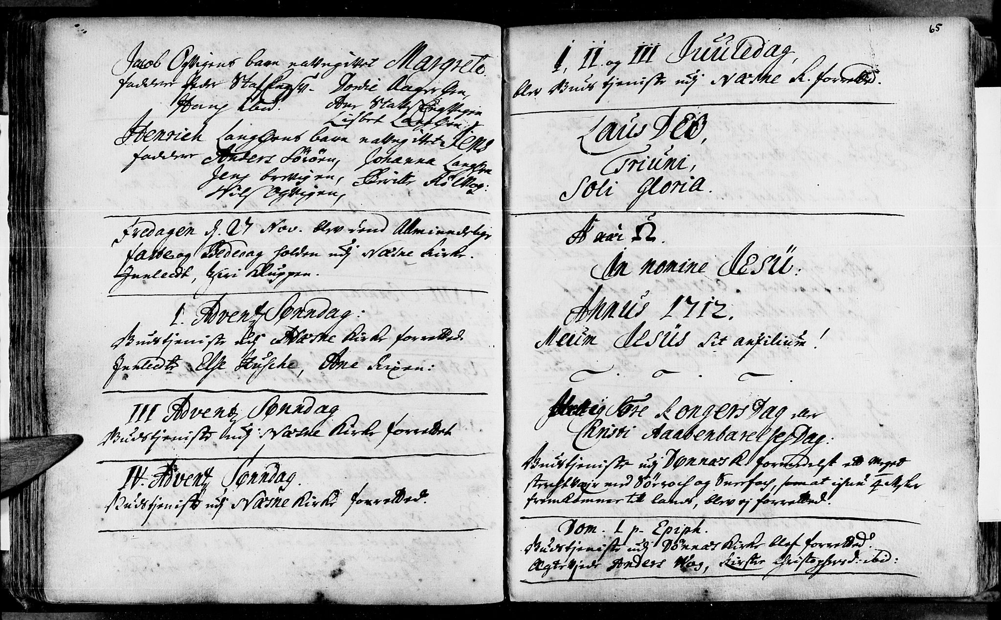 Ministerialprotokoller, klokkerbøker og fødselsregistre - Nordland, AV/SAT-A-1459/838/L0542: Parish register (official) no. 838A01, 1704-1737, p. 65