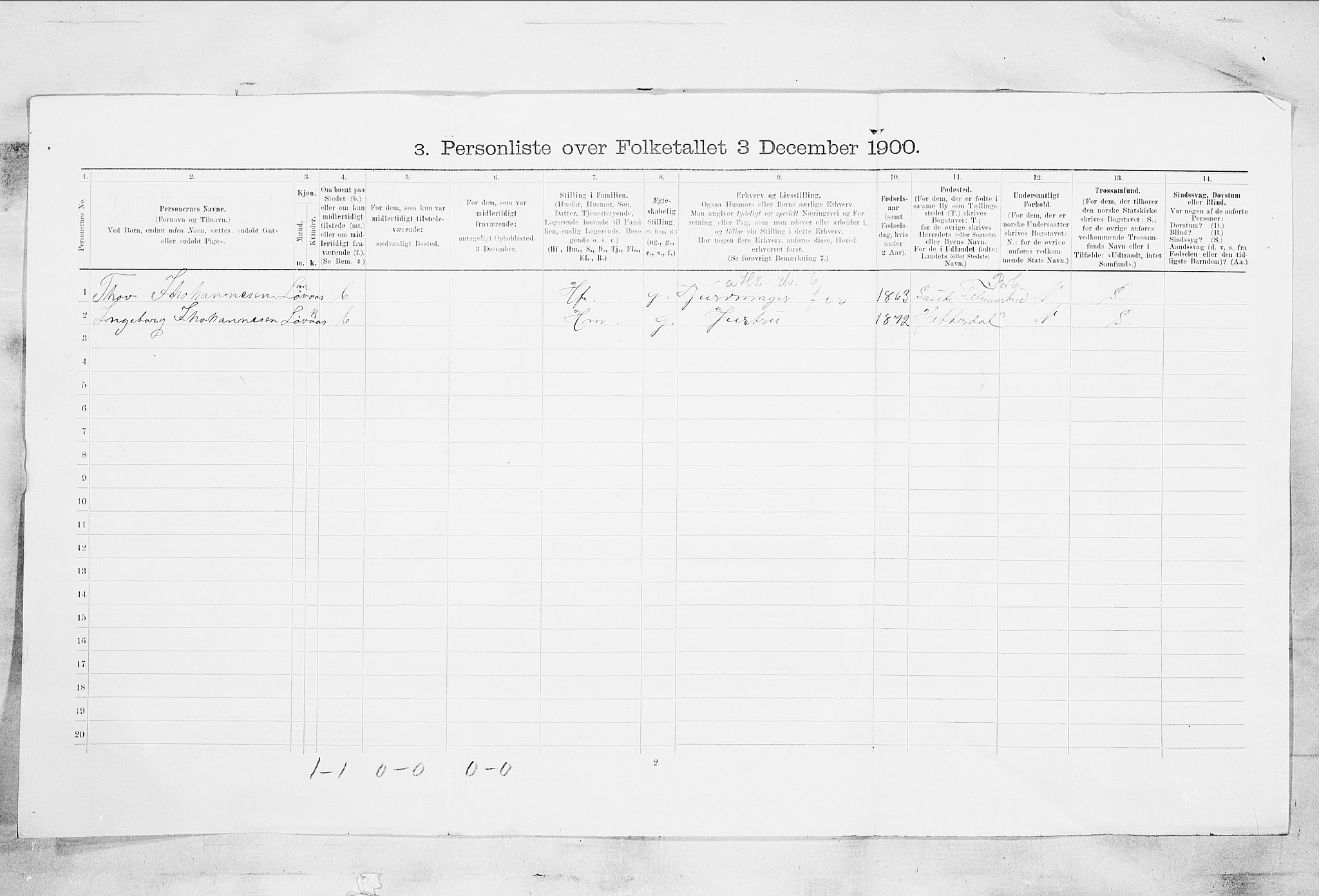 SAKO, 1900 census for Skien, 1900, p. 2935