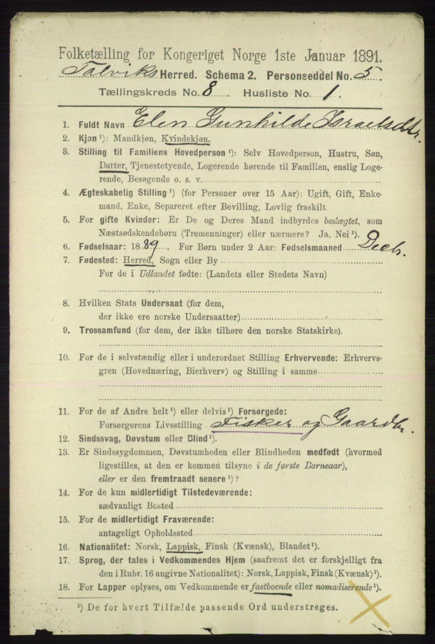 RA, 1891 census for 2013 Talvik, 1891, p. 2059