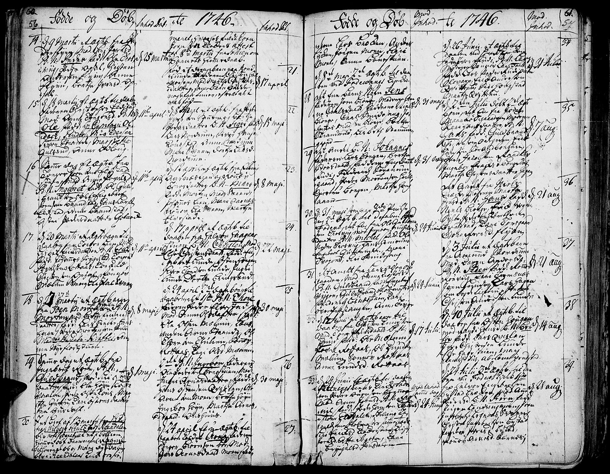 Ringebu prestekontor, AV/SAH-PREST-082/H/Ha/Haa/L0002: Parish register (official) no. 2, 1734-1780, p. 56-57