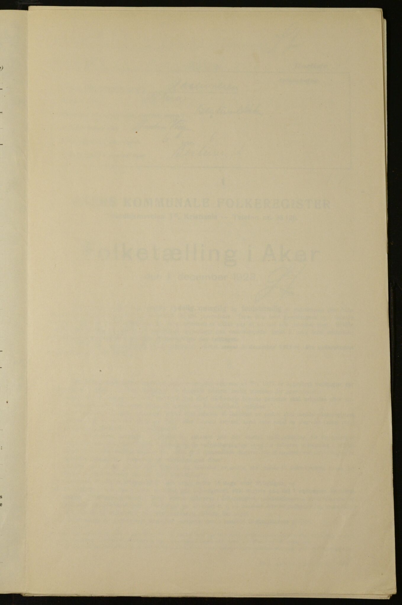 , Municipal Census 1923 for Aker, 1923, p. 30