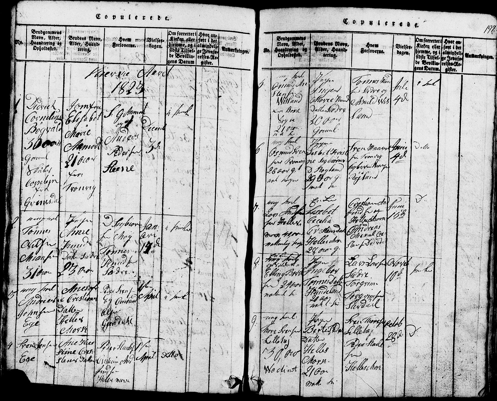 Lund sokneprestkontor, SAST/A-101809/S07/L0002: Parish register (copy) no. B 2, 1816-1832, p. 197