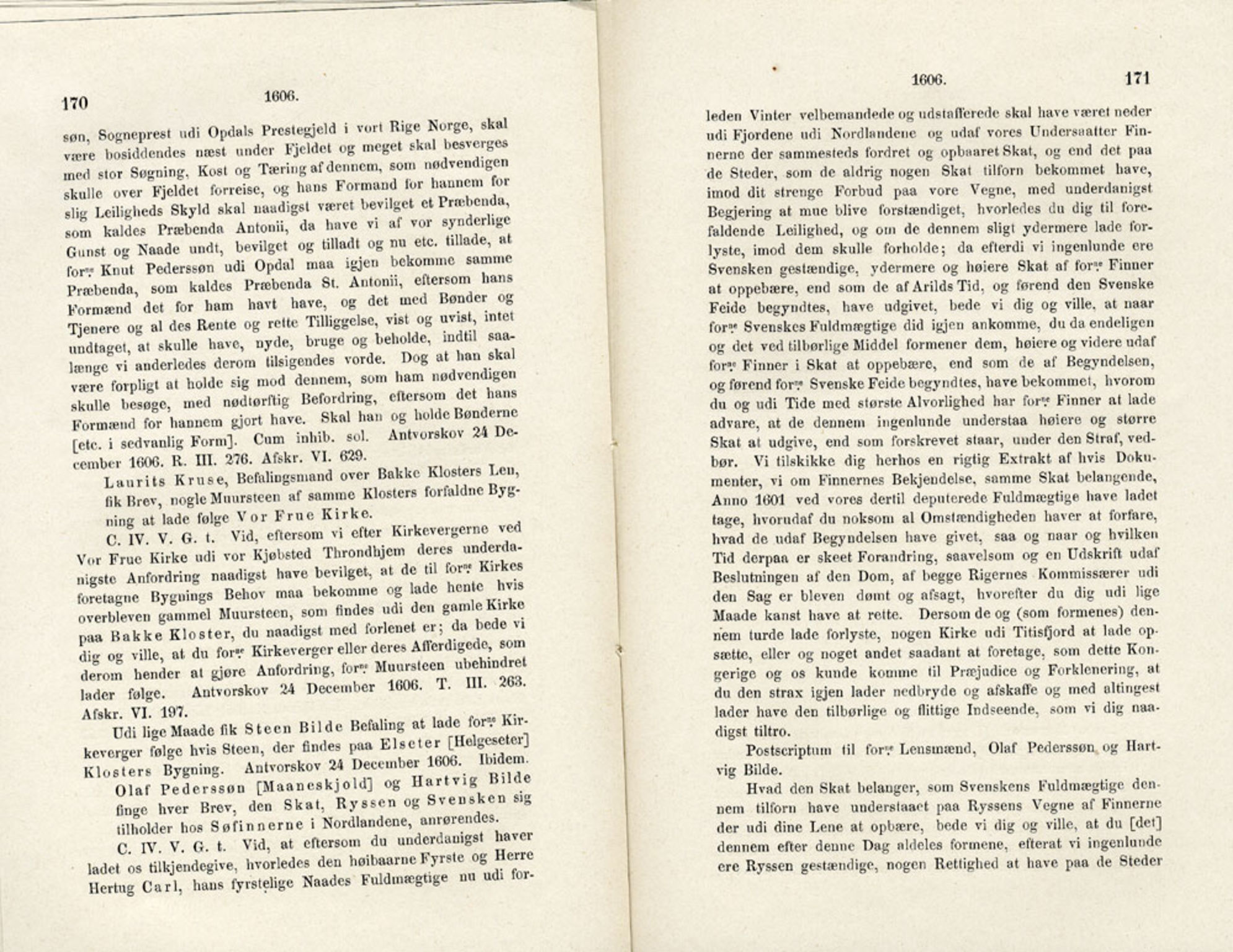 Publikasjoner utgitt av Det Norske Historiske Kildeskriftfond, PUBL/-/-/-: Norske Rigs-Registranter, bind 4, 1603-1618, p. 170-171