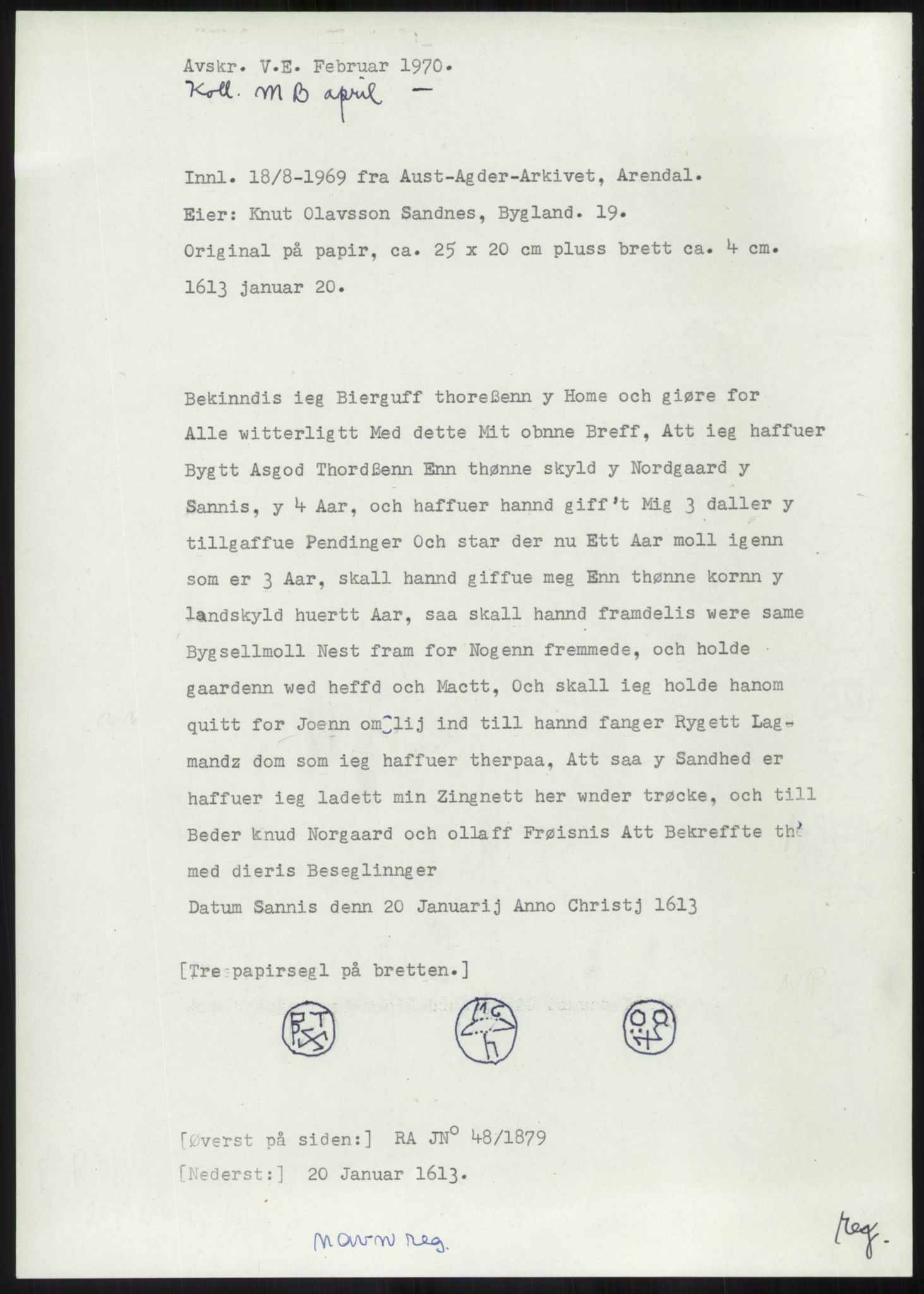 Samlinger til kildeutgivelse, Diplomavskriftsamlingen, RA/EA-4053/H/Ha, p. 1903