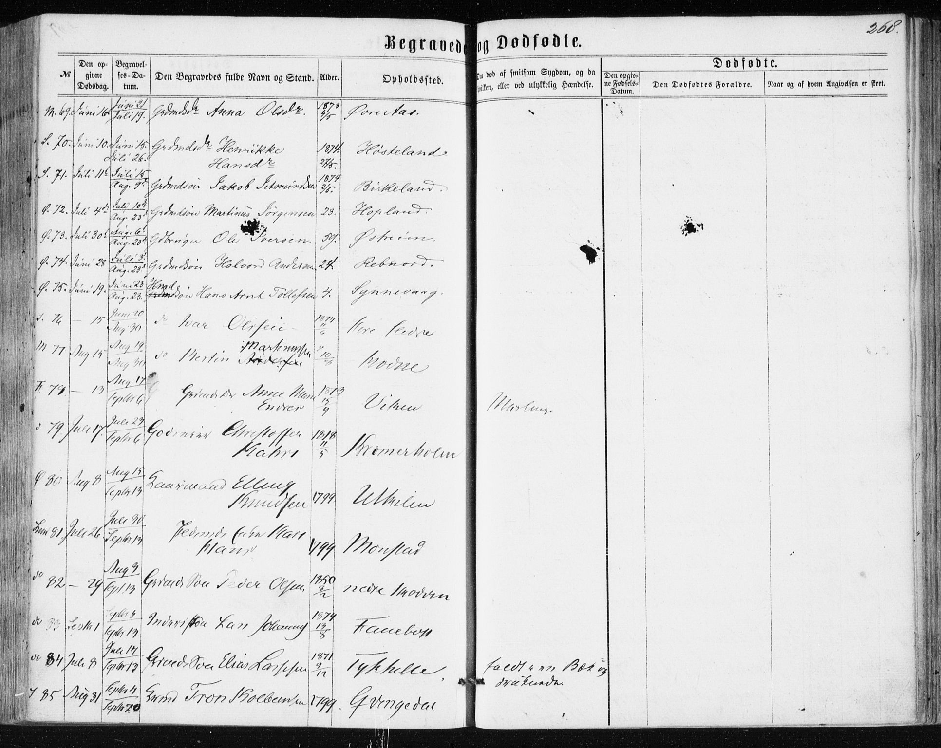 Lindås Sokneprestembete, AV/SAB-A-76701/H/Haa/Haaa/L0016: Parish register (official) no. A 16, 1863-1875, p. 268