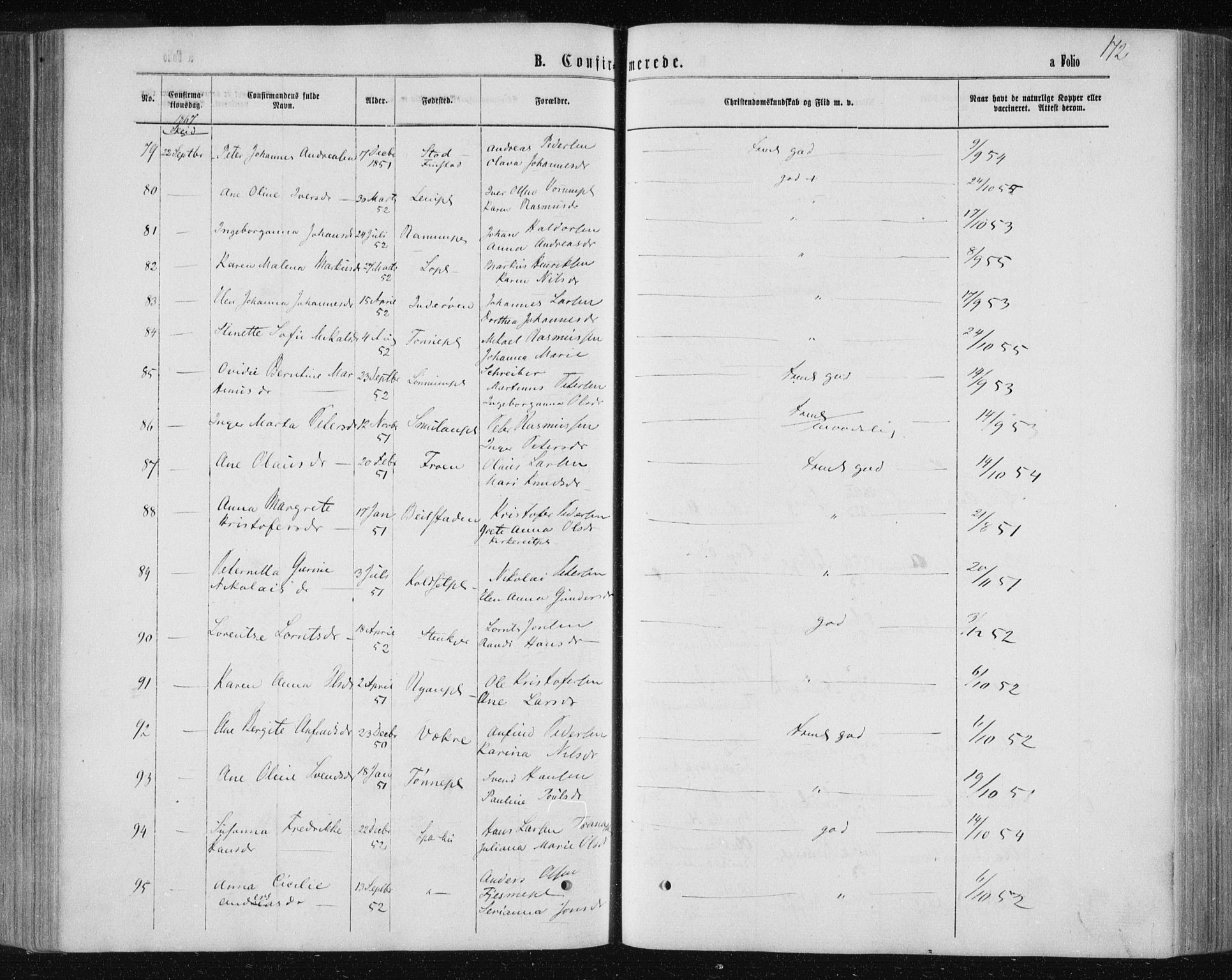 Ministerialprotokoller, klokkerbøker og fødselsregistre - Nord-Trøndelag, SAT/A-1458/735/L0345: Parish register (official) no. 735A08 /1, 1863-1872, p. 172