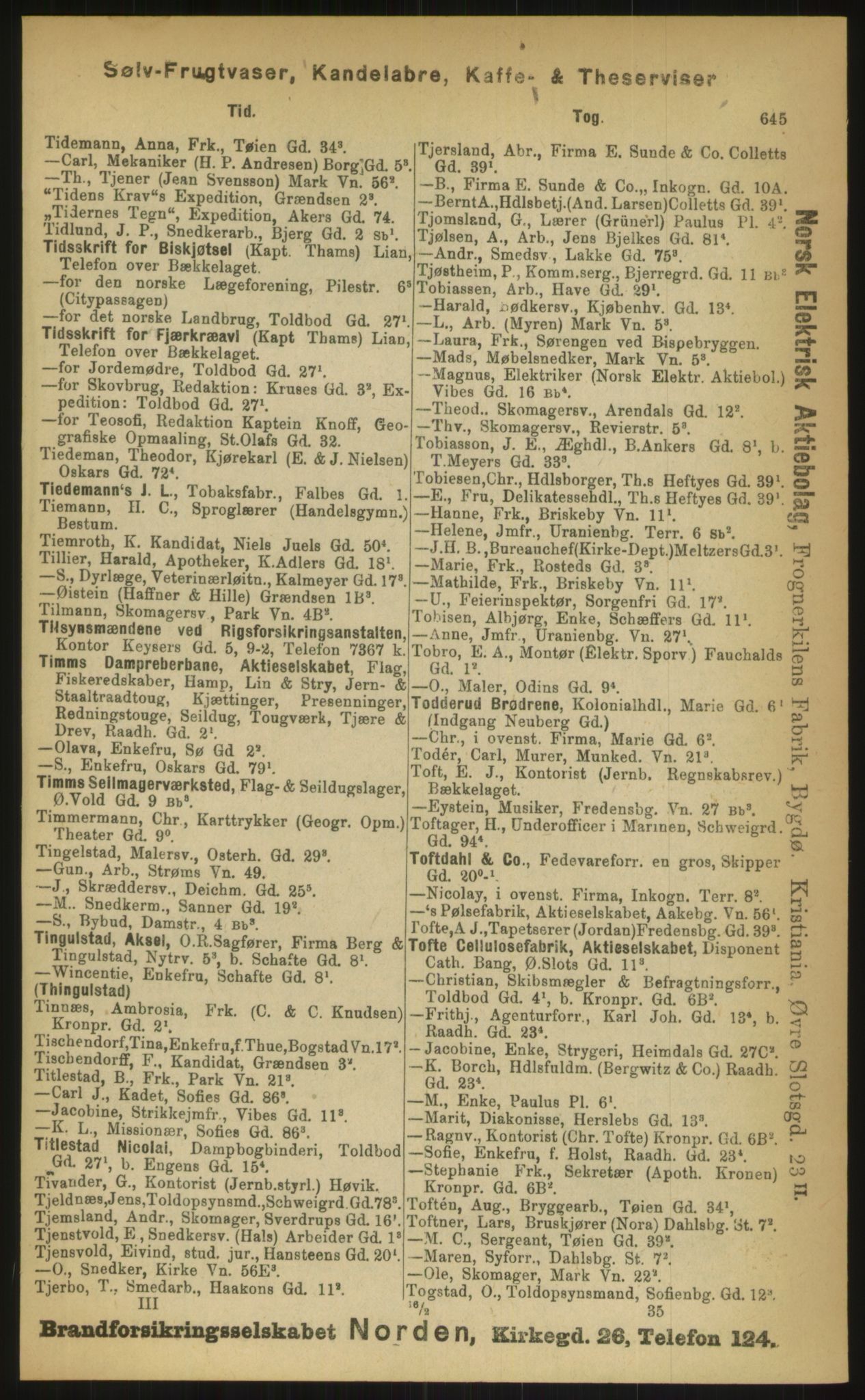 Kristiania/Oslo adressebok, PUBL/-, 1899, p. 645