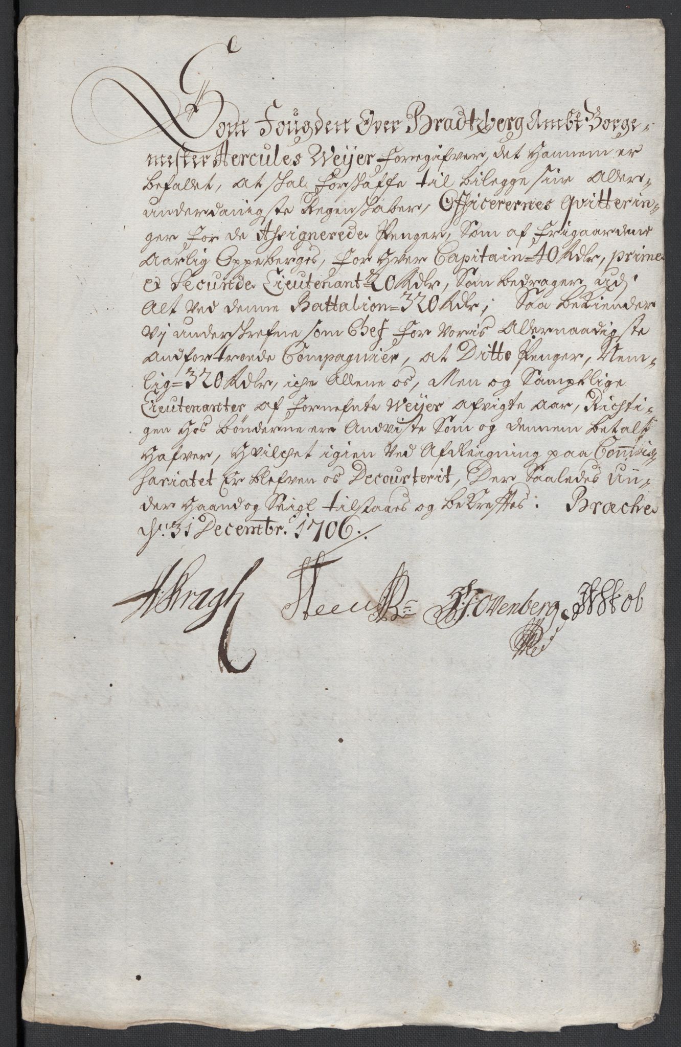 Rentekammeret inntil 1814, Reviderte regnskaper, Fogderegnskap, RA/EA-4092/R36/L2116: Fogderegnskap Øvre og Nedre Telemark og Bamble, 1706-1707, p. 85