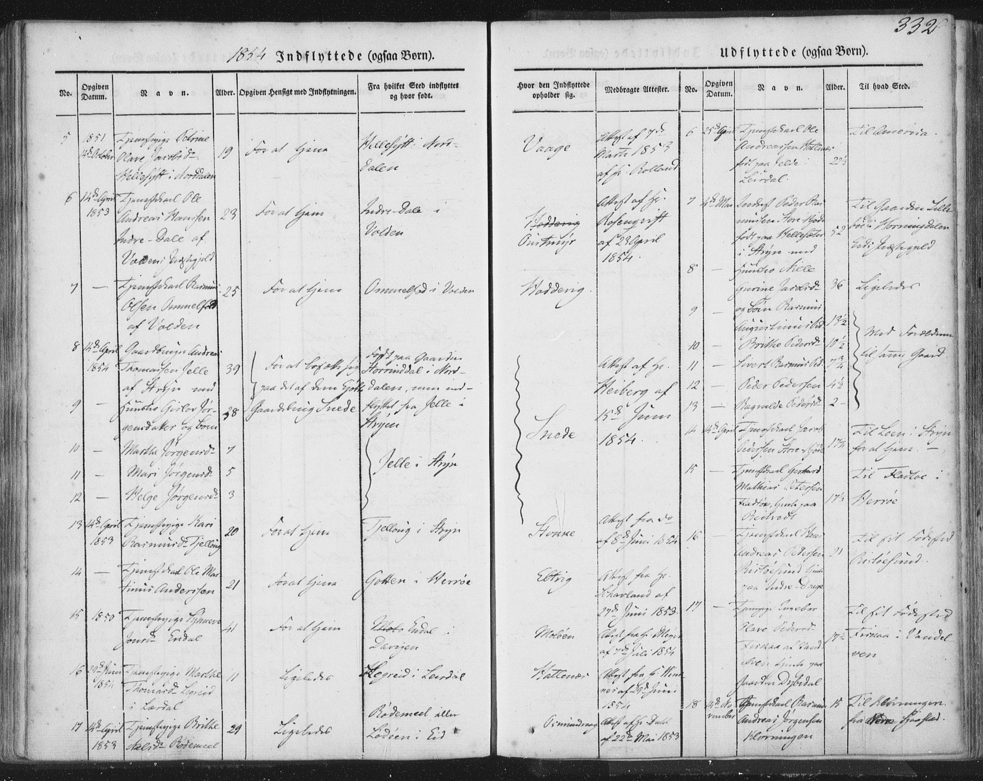 Selje sokneprestembete, AV/SAB-A-99938/H/Ha/Haa/Haaa: Parish register (official) no. A 10, 1844-1858, p. 332