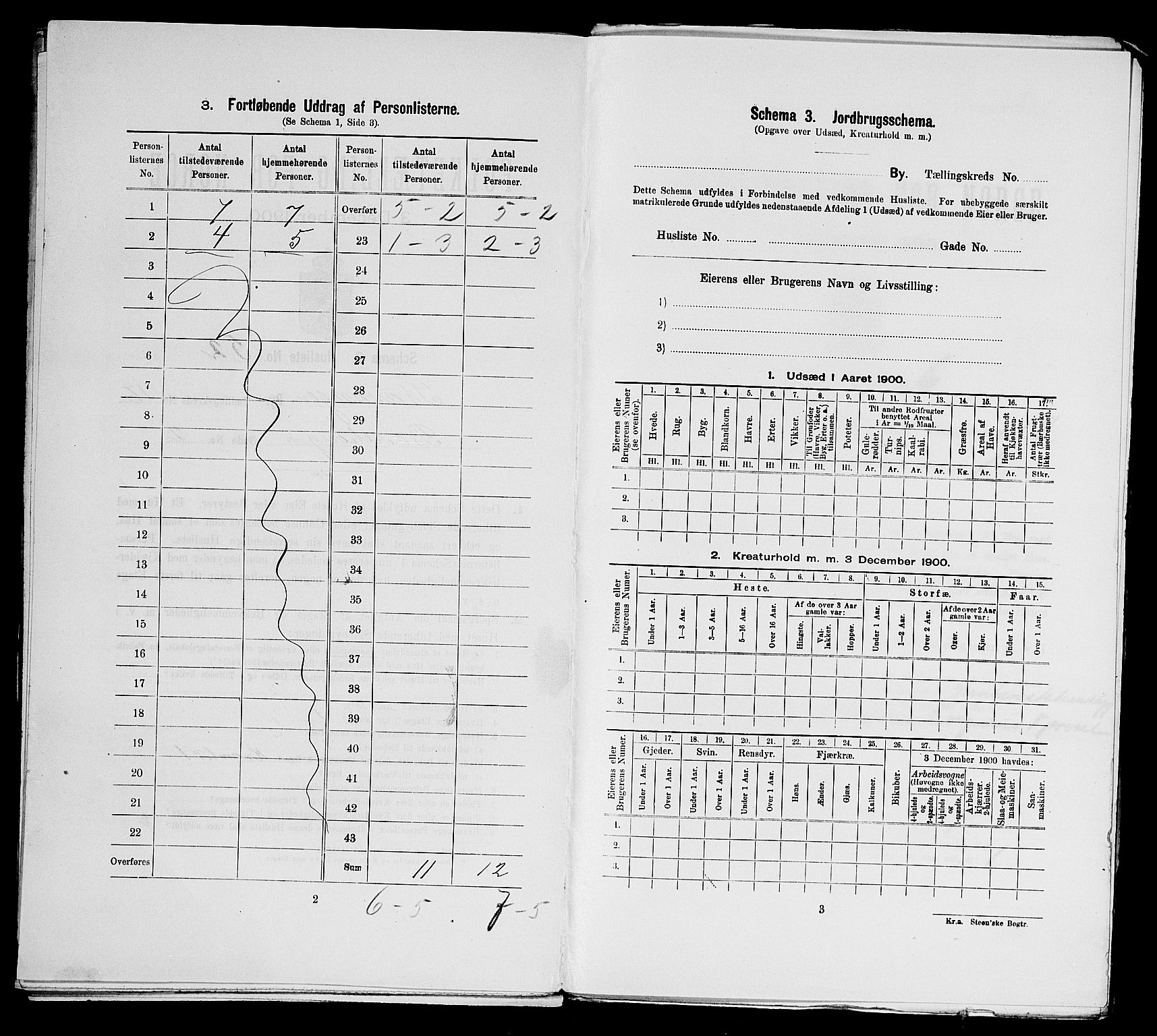 SAST, 1900 census for Stavanger, 1900, p. 18697