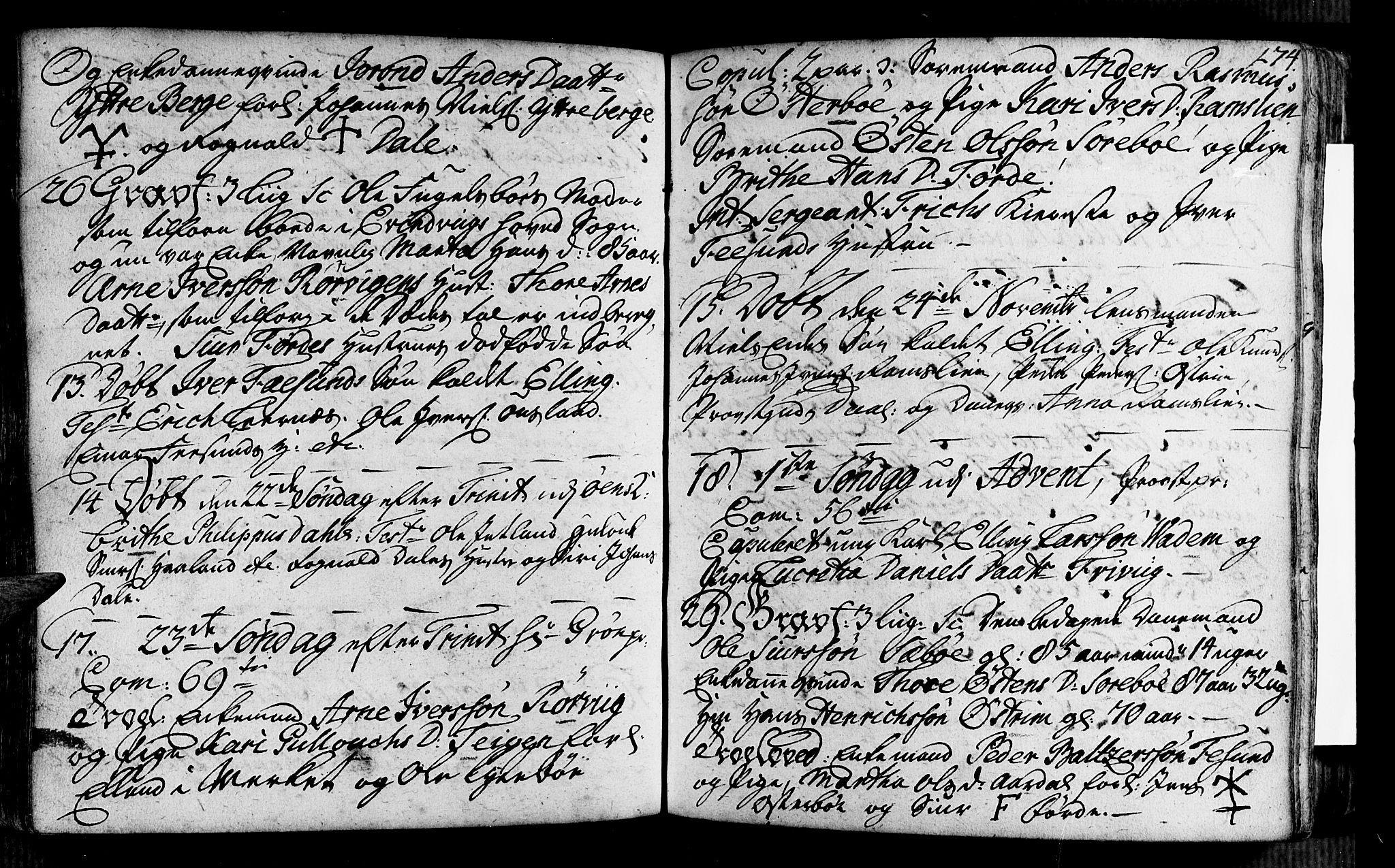 Vik sokneprestembete, AV/SAB-A-81501/H/Haa/Haaa/L0002: Parish register (official) no. A 2 / 3, 1740-1755, p. 174