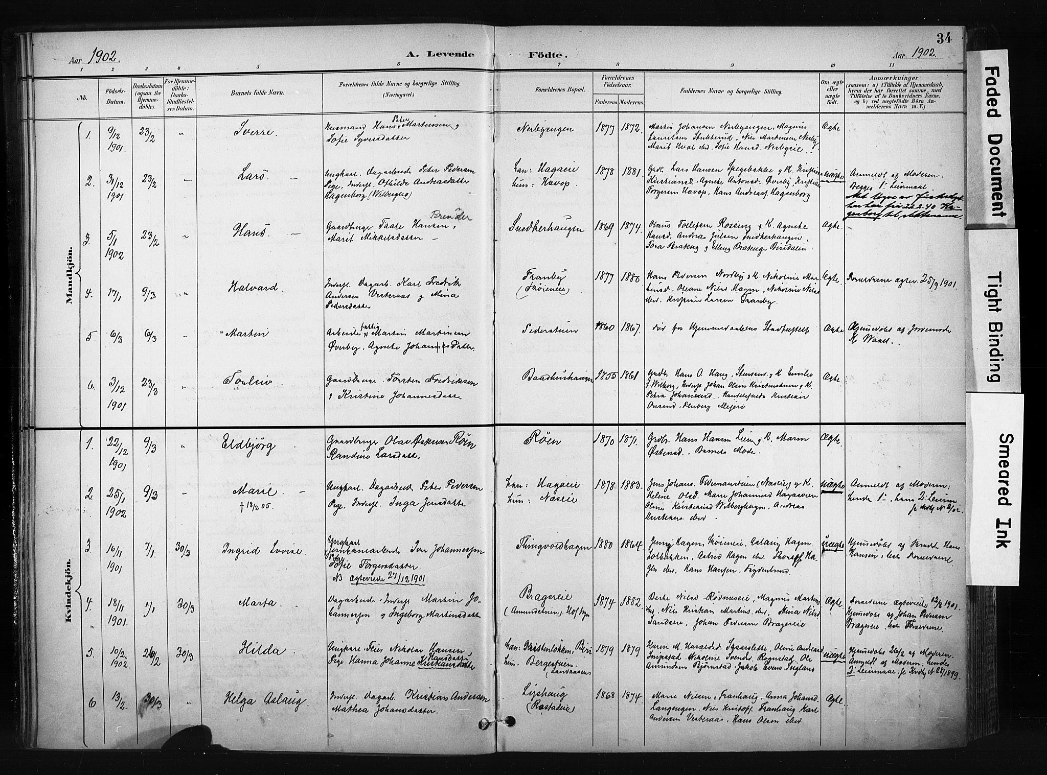 Søndre Land prestekontor, SAH/PREST-122/K/L0004: Parish register (official) no. 4, 1895-1904, p. 34