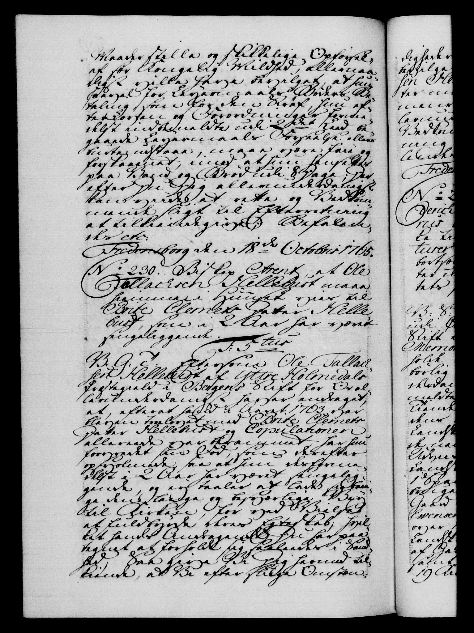 Danske Kanselli 1572-1799, AV/RA-EA-3023/F/Fc/Fca/Fcab/L0037: Norske tegnelser, 1762-1766, p. 560b