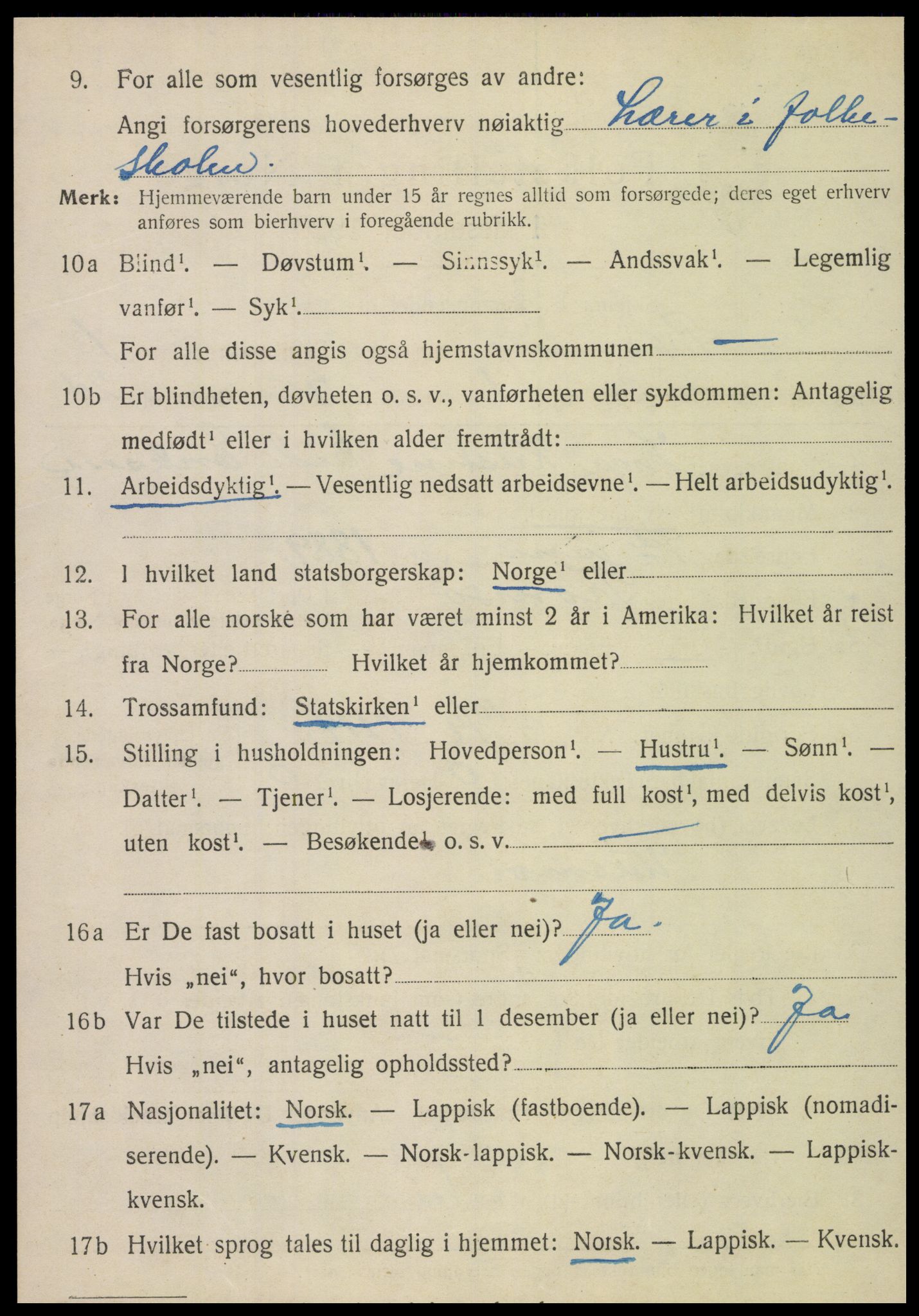 SAT, 1920 census for Brønnøy, 1920, p. 1225