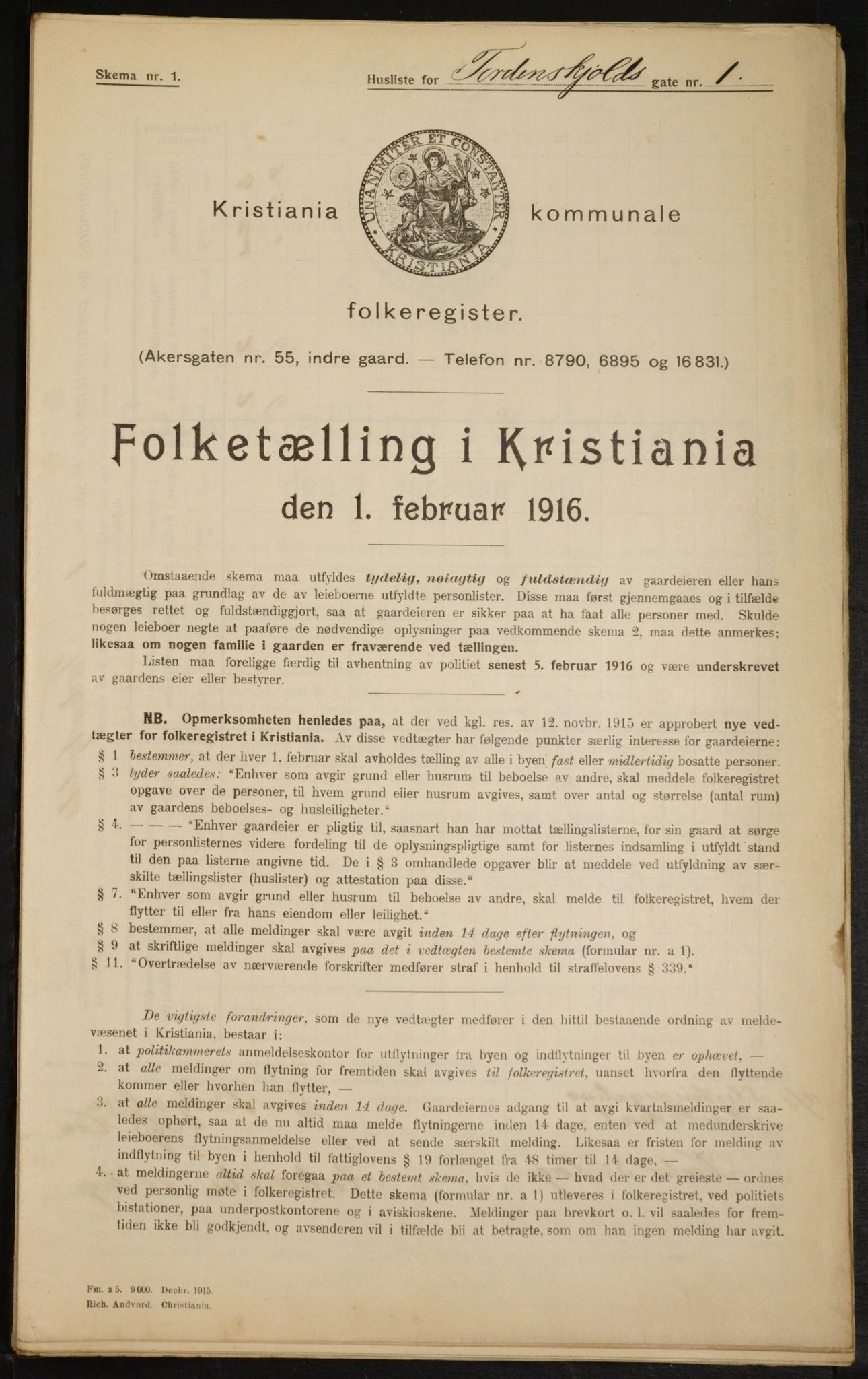 OBA, Municipal Census 1916 for Kristiania, 1916, p. 116931