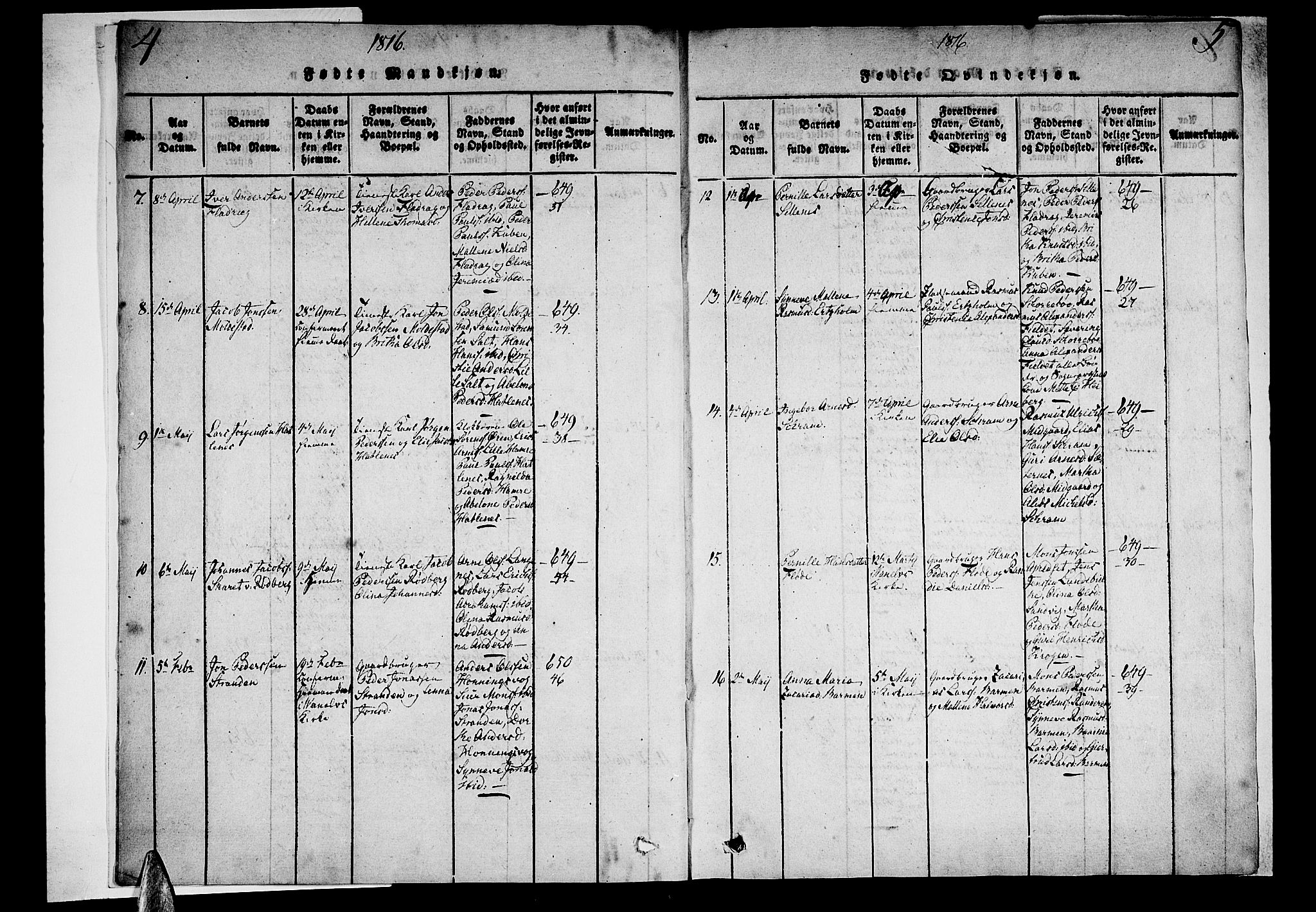 Selje sokneprestembete, AV/SAB-A-99938/H/Ha/Haa/Haaa: Parish register (official) no. A 8, 1816-1828, p. 4-5