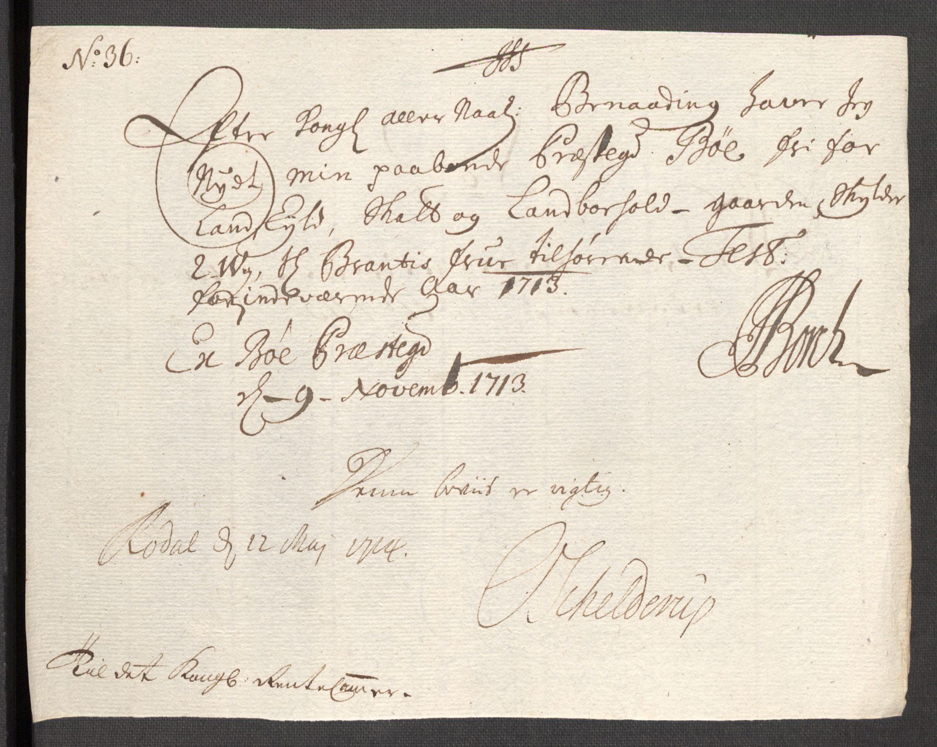 Rentekammeret inntil 1814, Reviderte regnskaper, Fogderegnskap, AV/RA-EA-4092/R67/L4679: Fogderegnskap Vesterålen, Andenes og Lofoten, 1711-1713, p. 262