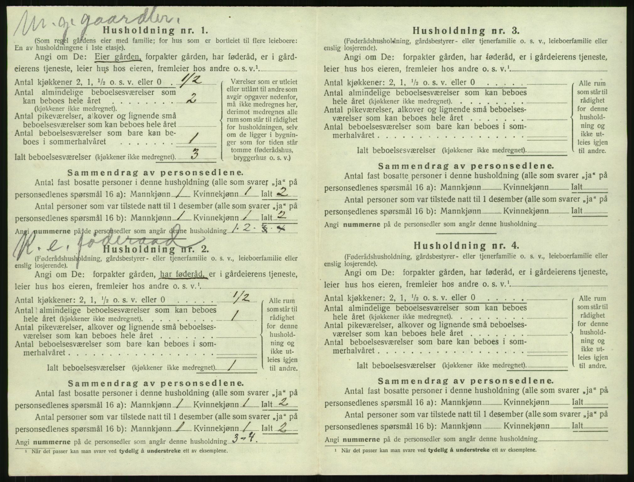 SAT, 1920 census for Vestnes, 1920, p. 1060