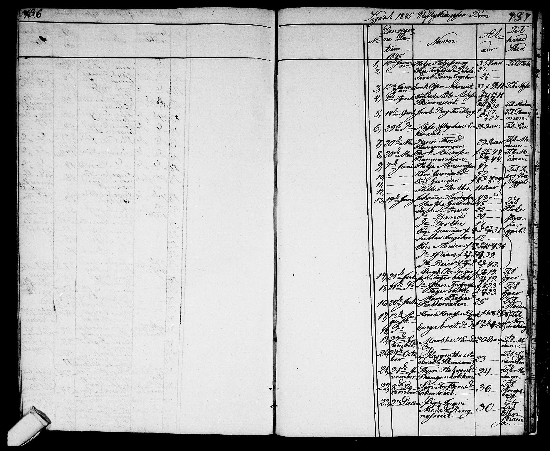 Sigdal kirkebøker, AV/SAKO-A-245/G/Ga/L0002: Parish register (copy) no. I 2, 1835-1856, p. 736-737