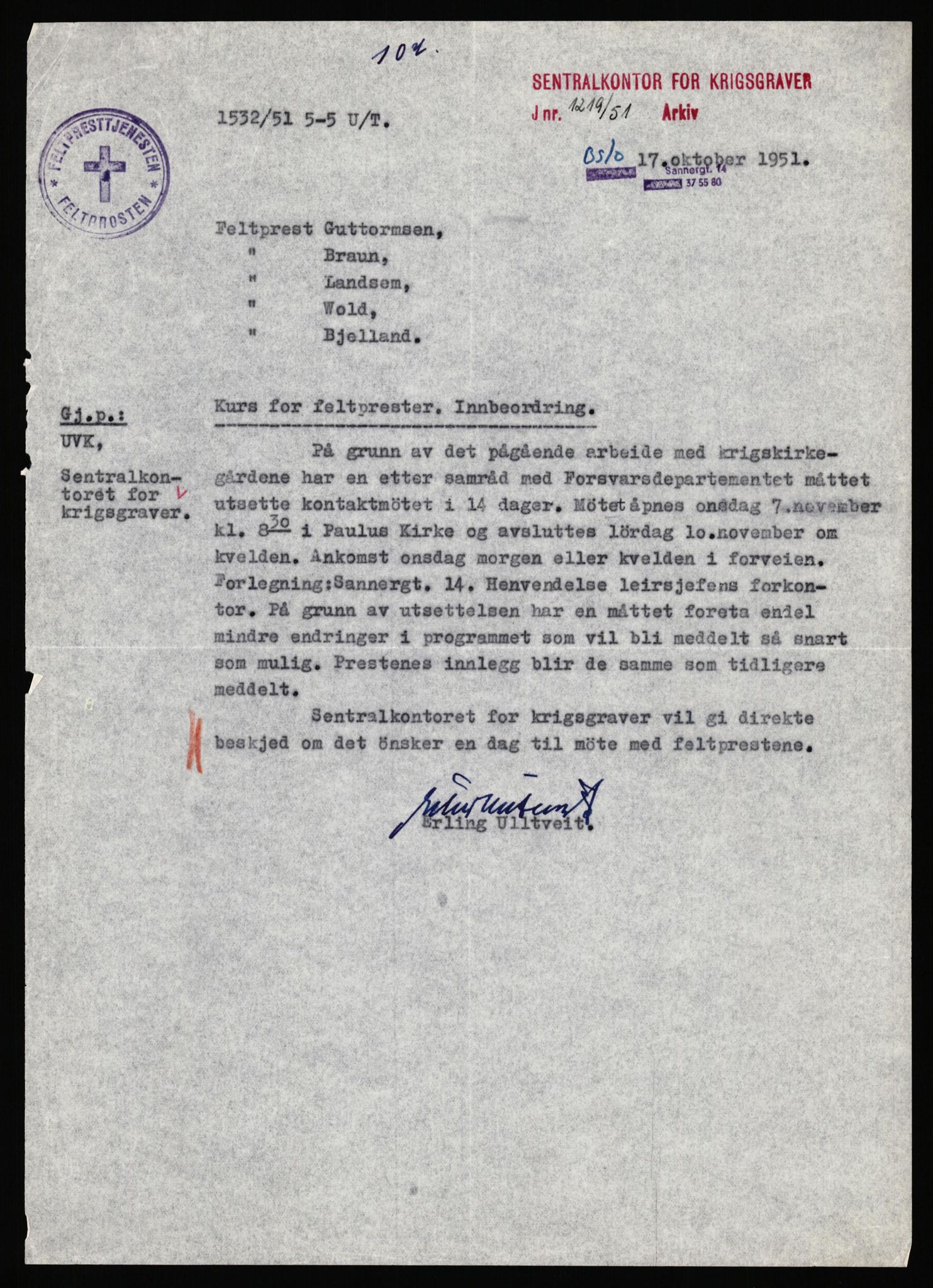 Krigsgravtjenesten, AV/RA-S-7020/D/Da/L0001: Administrasjon m.m., 1950-1966, p. 7