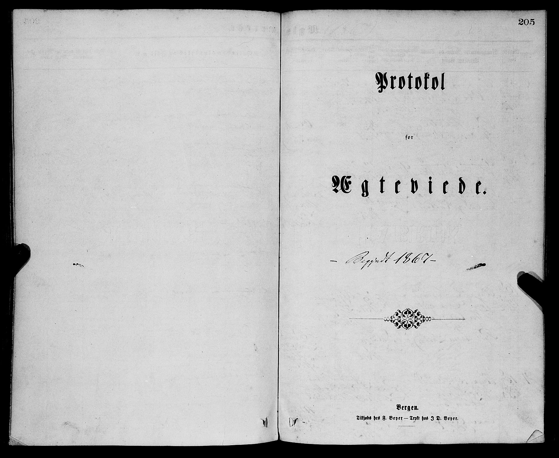 Sandviken Sokneprestembete, SAB/A-77601/H/Ha/L0001: Parish register (official) no. A 1, 1867-1877, p. 205