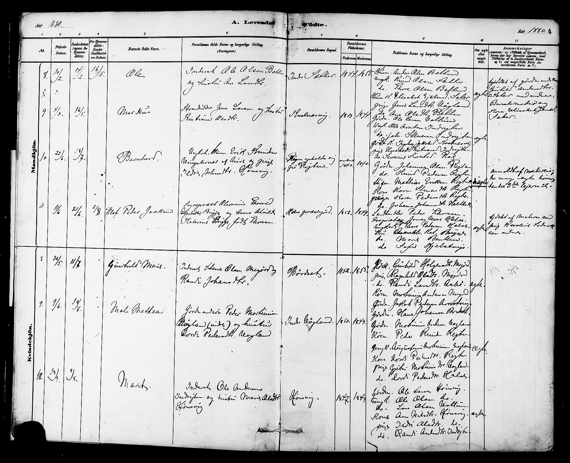 Ministerialprotokoller, klokkerbøker og fødselsregistre - Møre og Romsdal, AV/SAT-A-1454/576/L0885: Parish register (official) no. 576A03, 1880-1898, p. 4