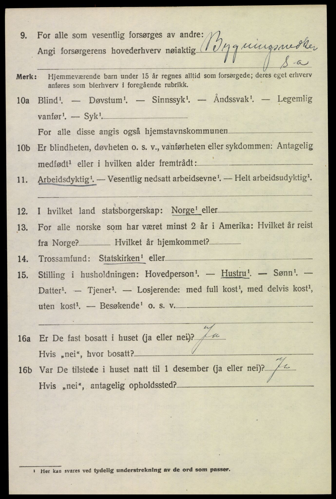 SAH, 1920 census for Vestre Toten, 1920, p. 8195